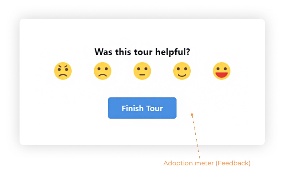 Adoption meter at the end of a feature tour