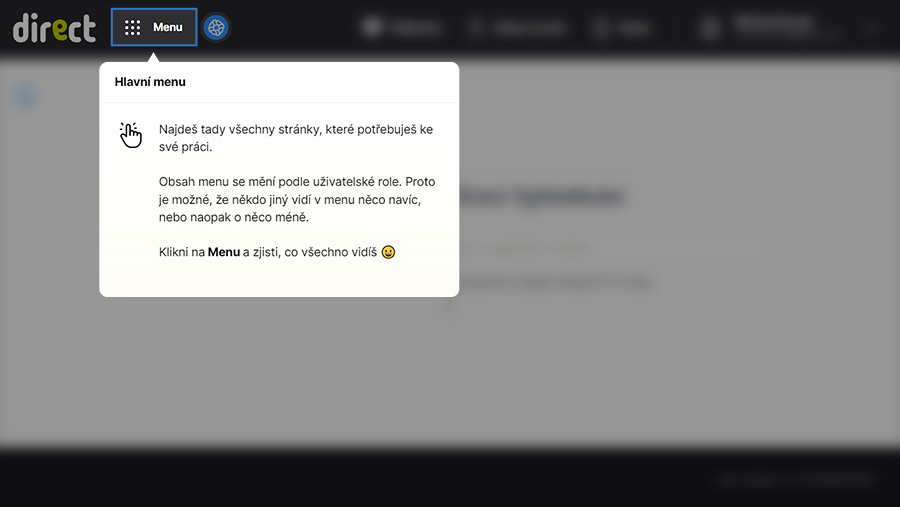 Feature tour in Direct internal system