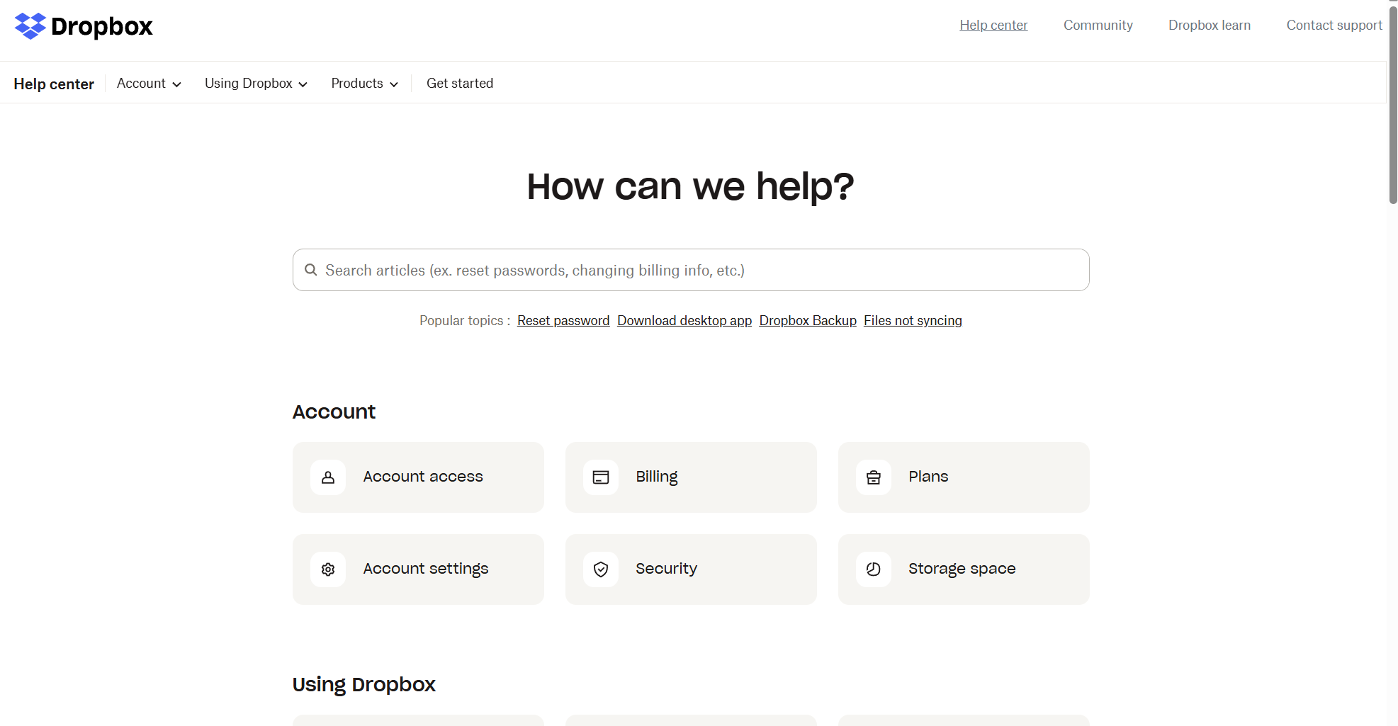 Dropbox Knowledge Base