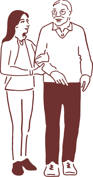 Professional caregiver assisting senior man with daily living tasks and support.