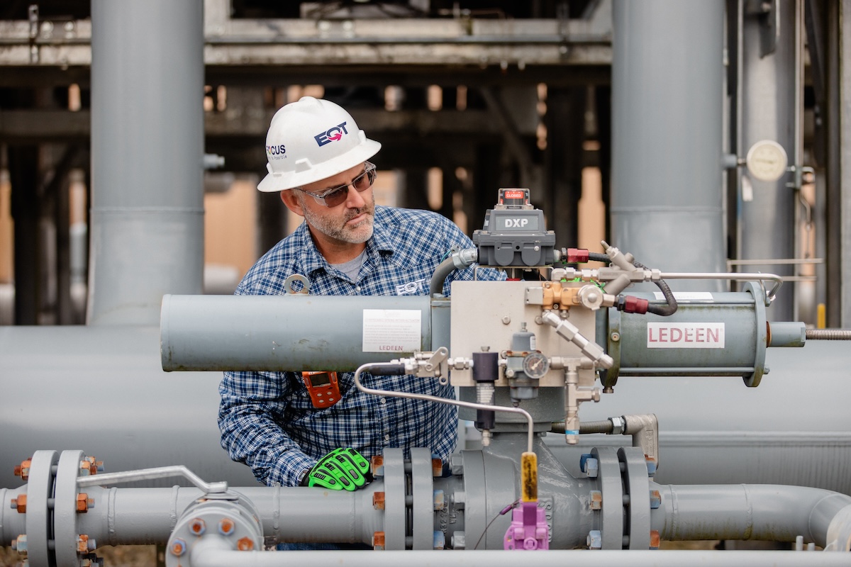 Man in EQT hard at examining pipeline vessel