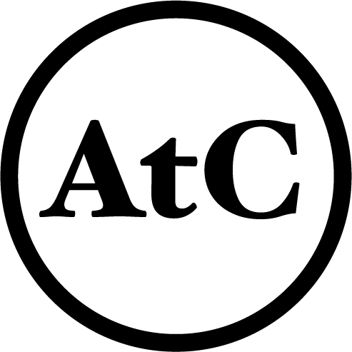 Black AtC letters inside a thick black circle on a white background.
