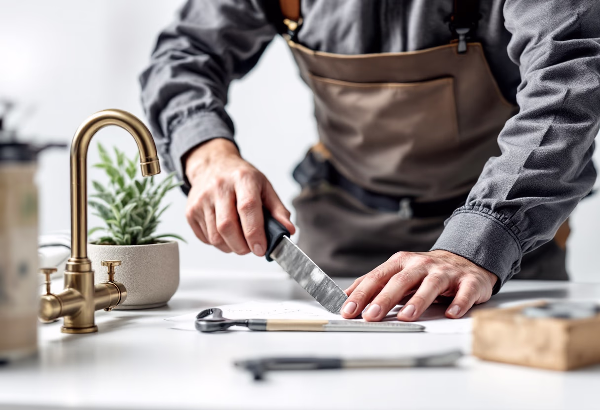 modern plumbing service demonstration
