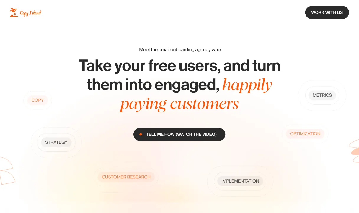 Company landing page hero section design