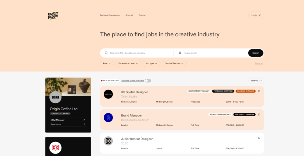 remote.design job board