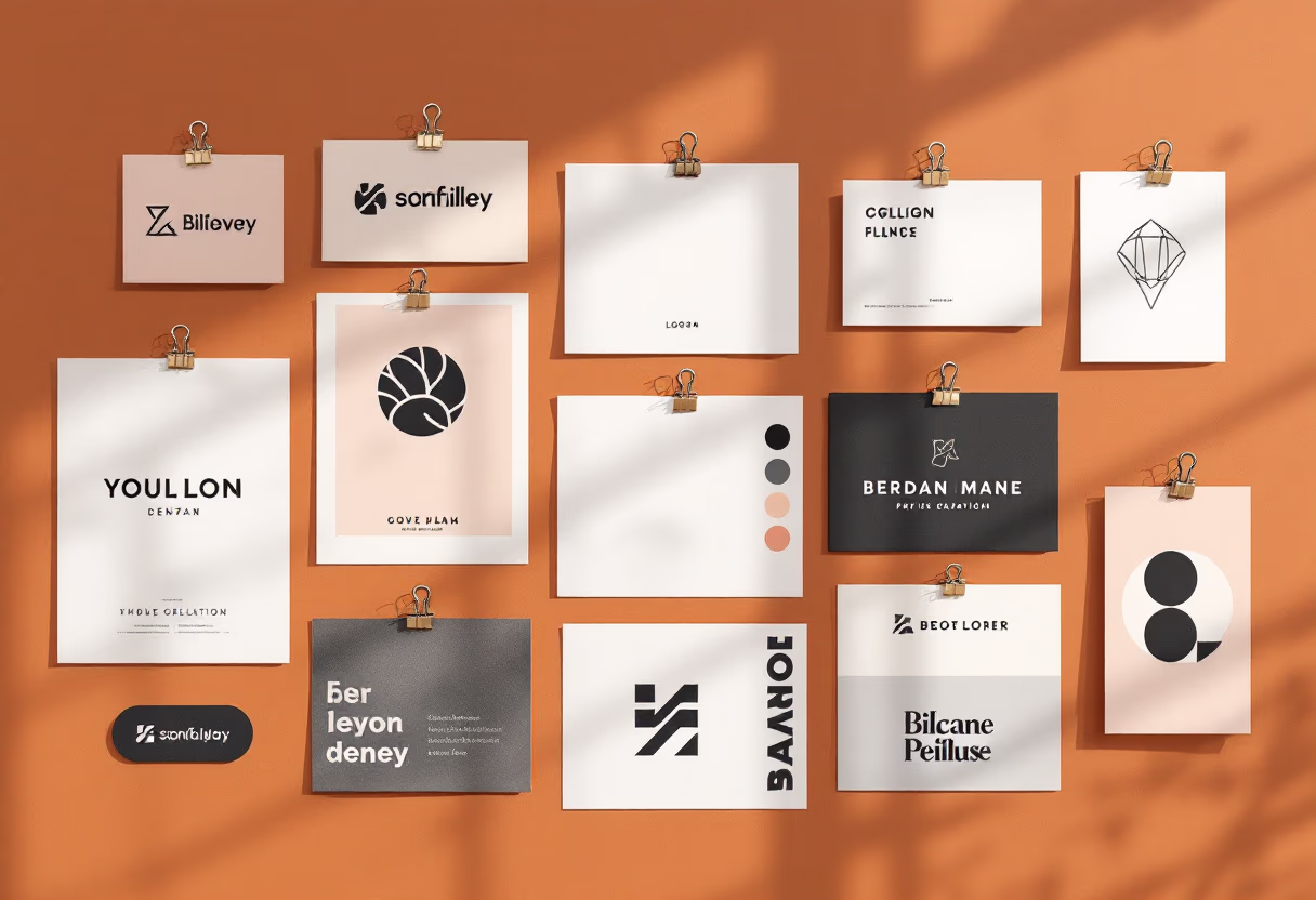 image of a logo design process for a graphic design studio