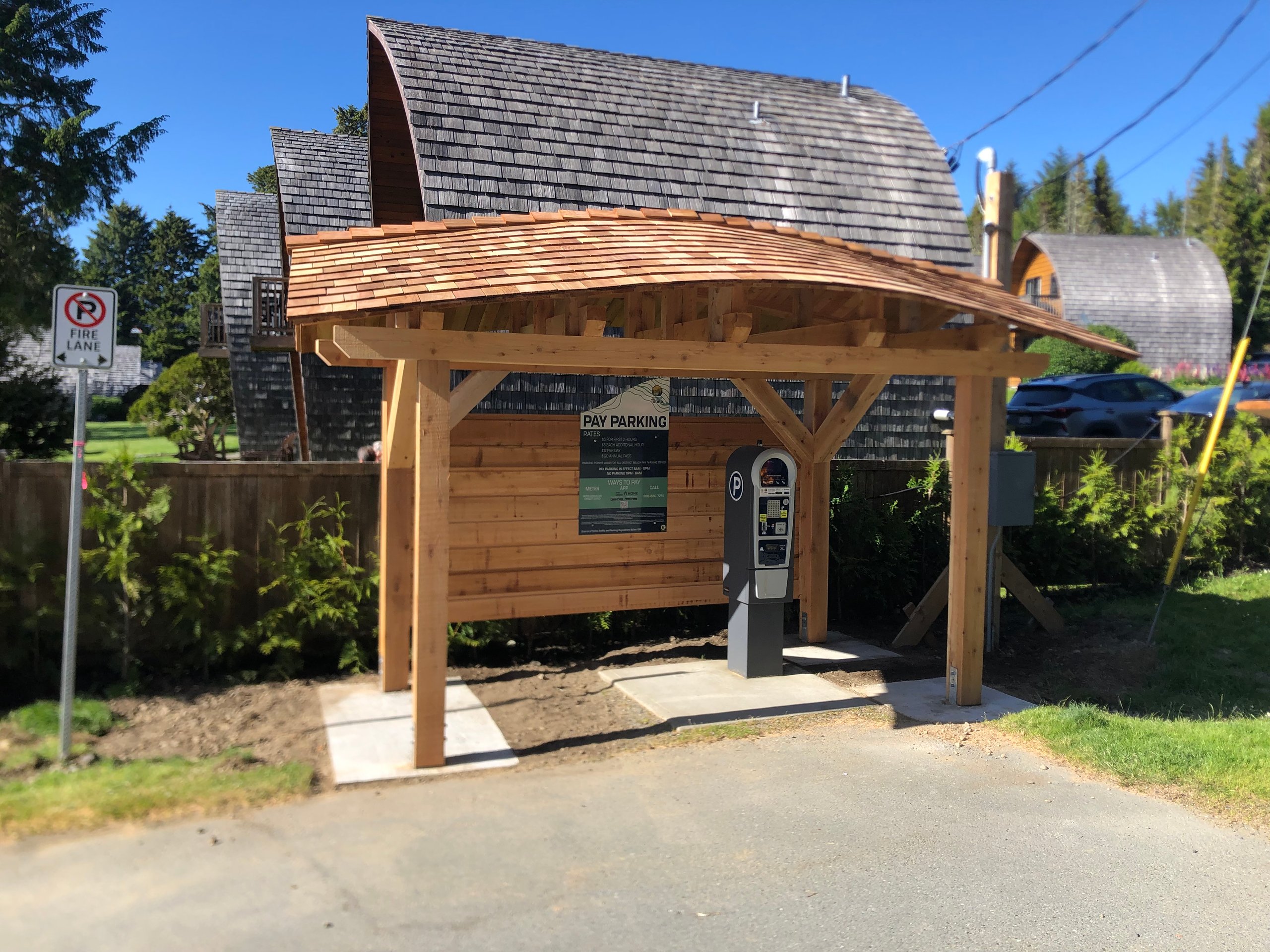 City of Tofino wooden cover over parking meter
