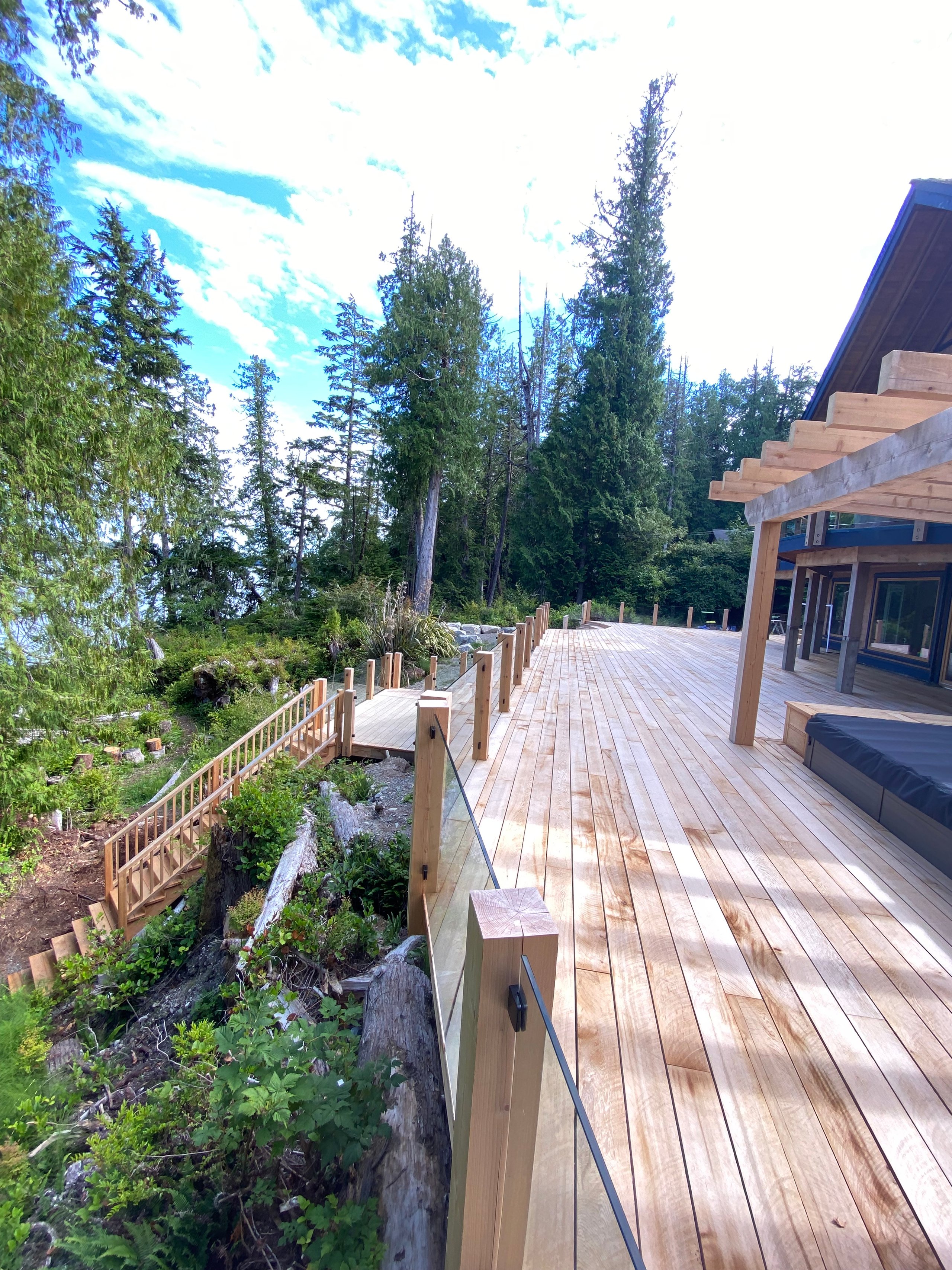 Large custom deck made of cedar