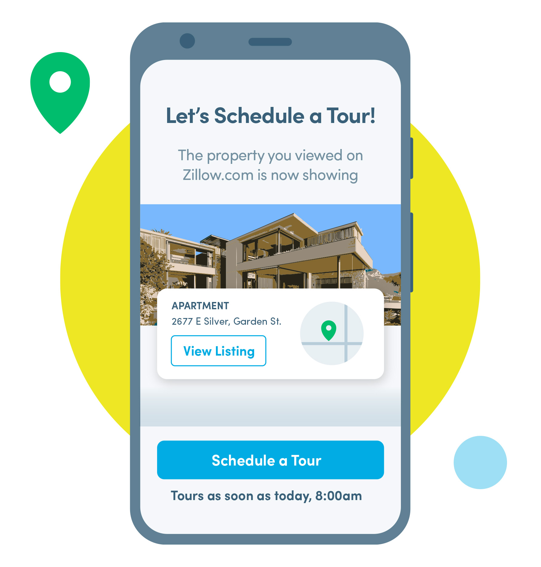 Showdigs property management software scheduling tours interface