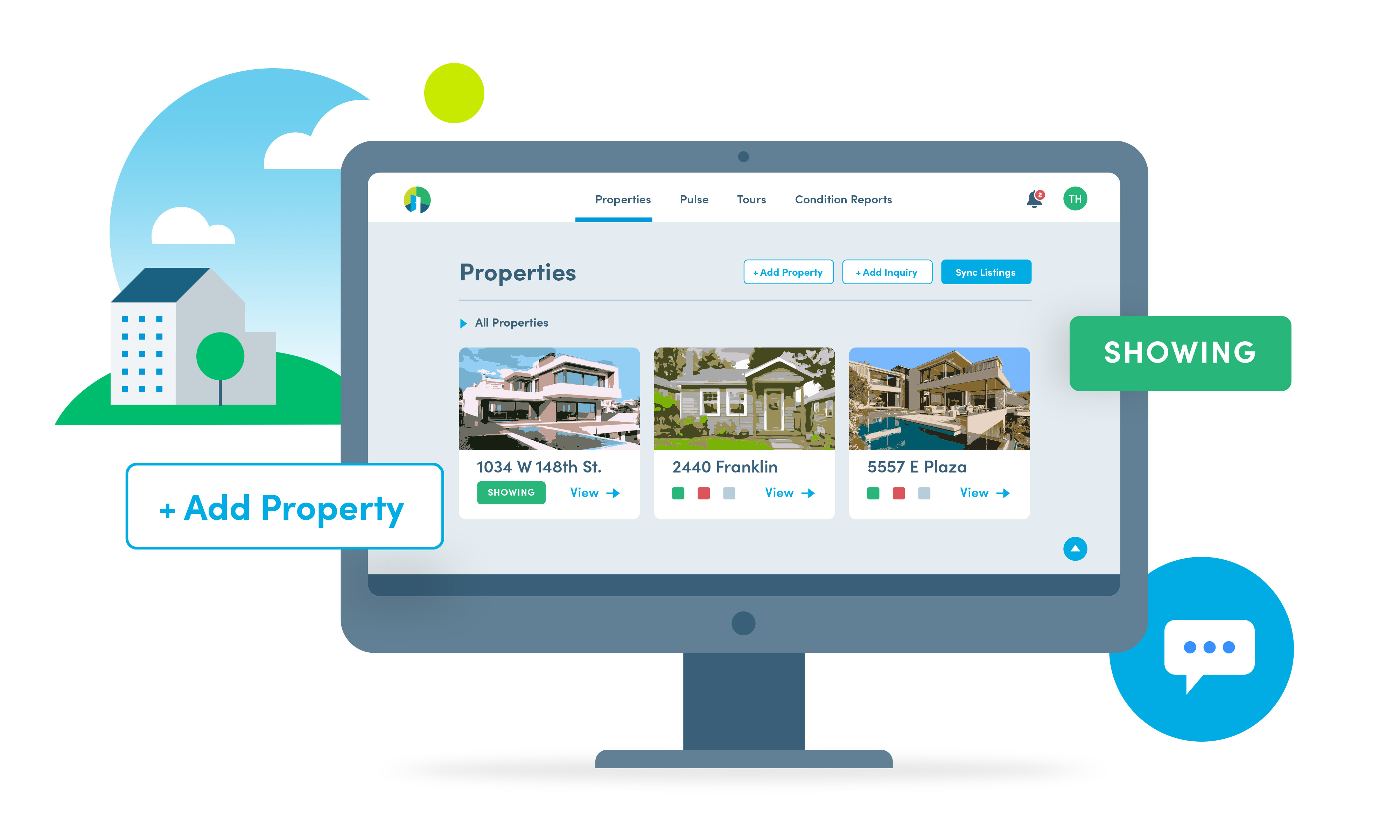 Showdigs dashboard mockup