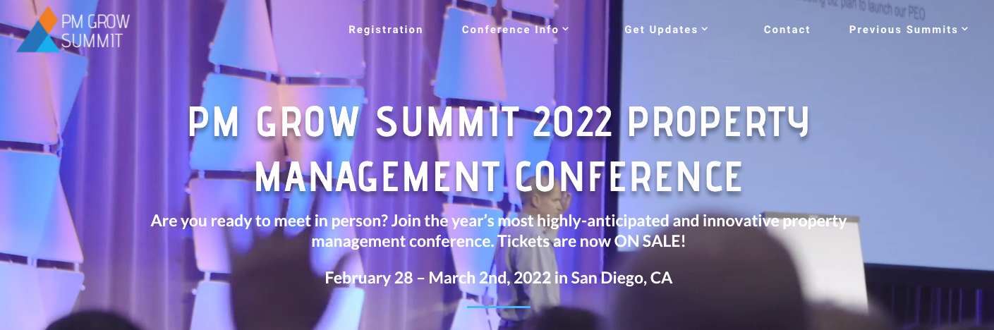 PM Grow Summit 2022 Property Management Conference in San Diego