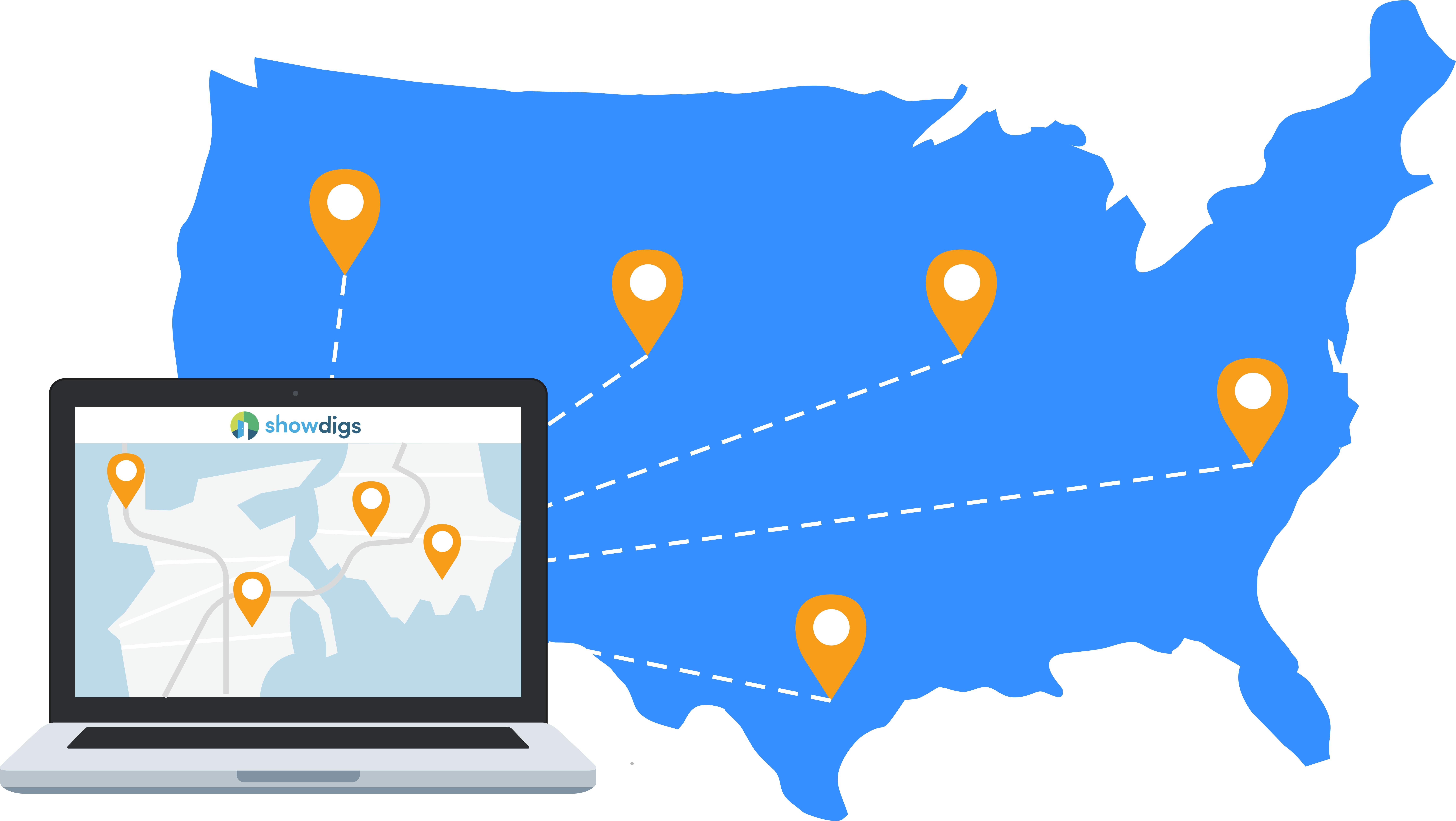 Showdigs network of agents to expand your business geographically