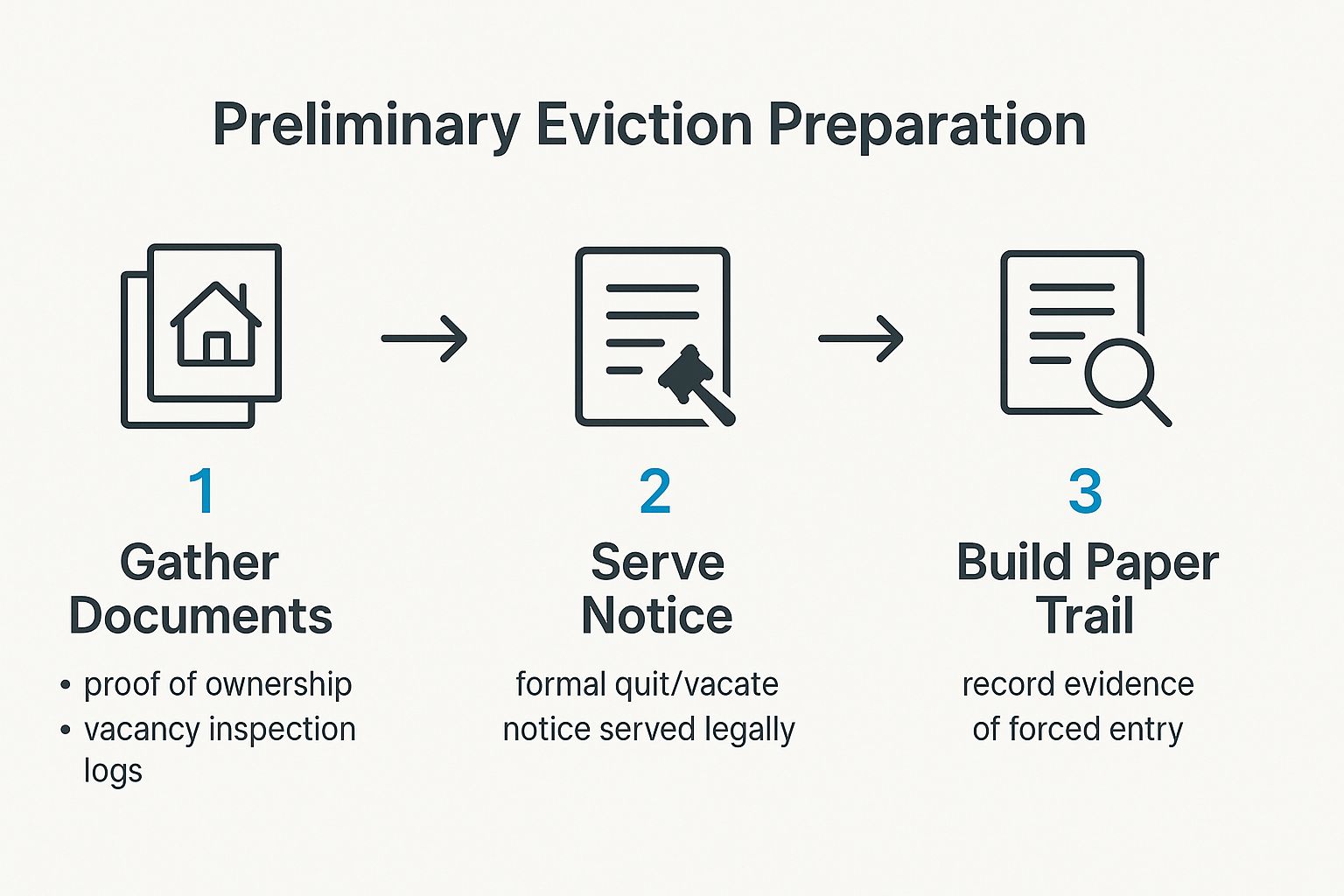 Infographic about how to evict squatters