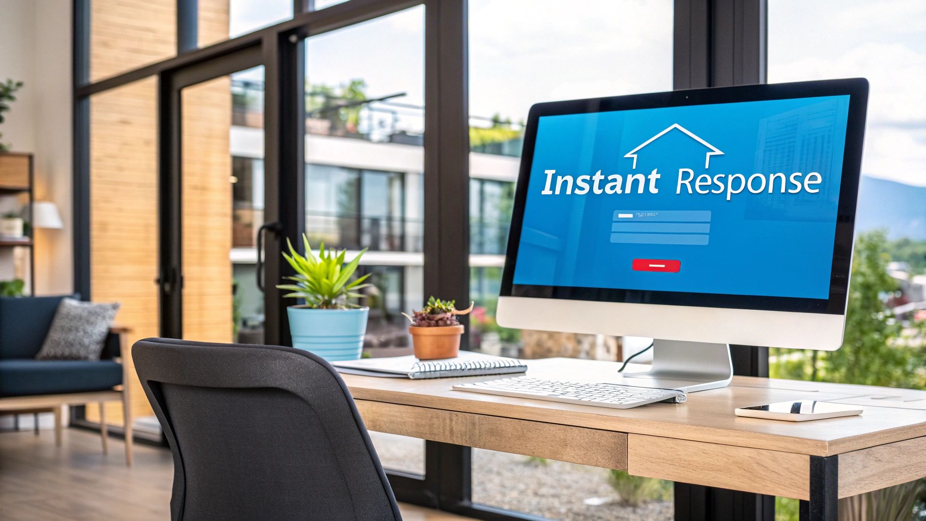 A property manager reviewing a dashboard of incoming leads on a tablet.