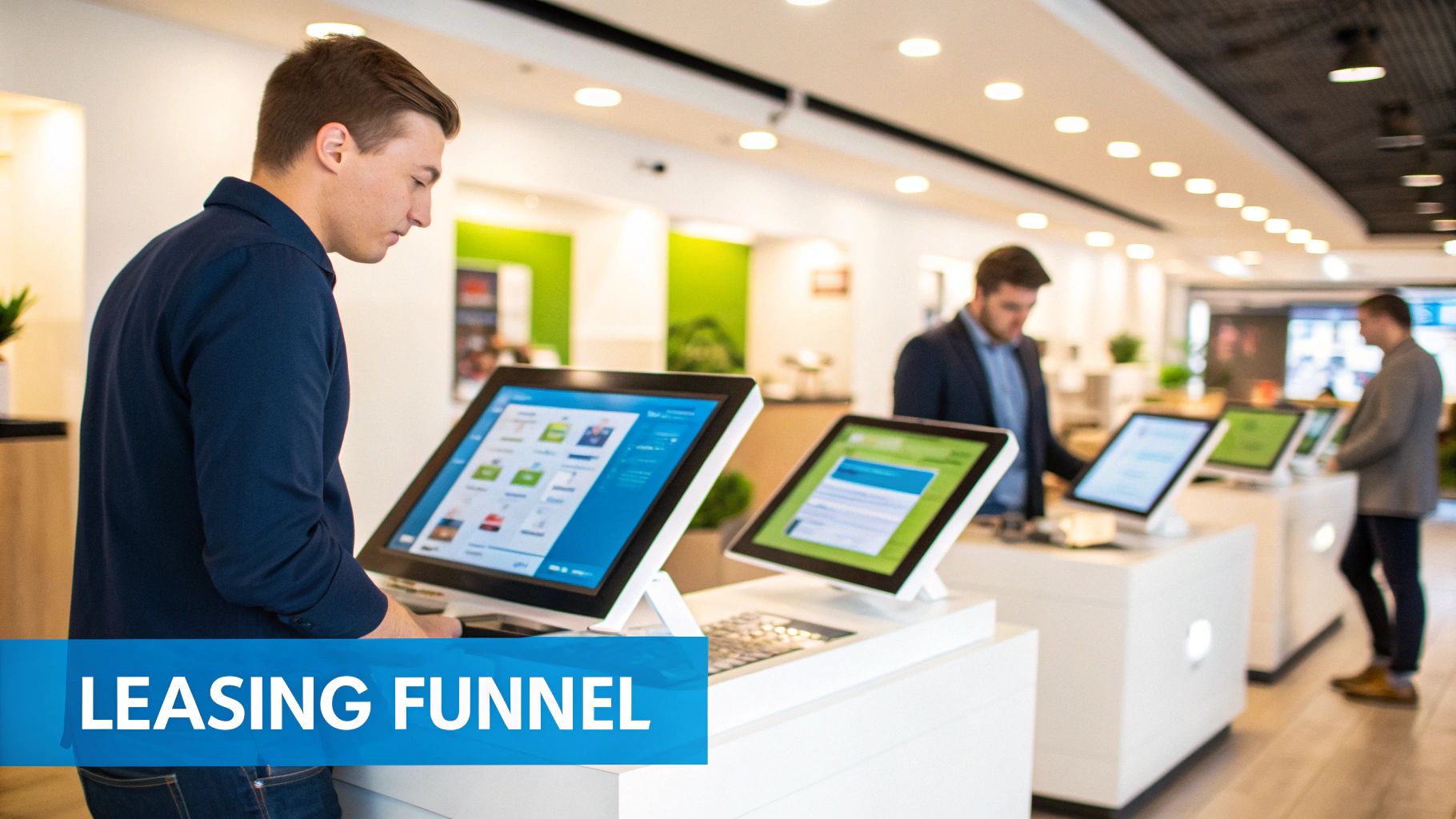 A property manager showing a rental home to a prospective tenant