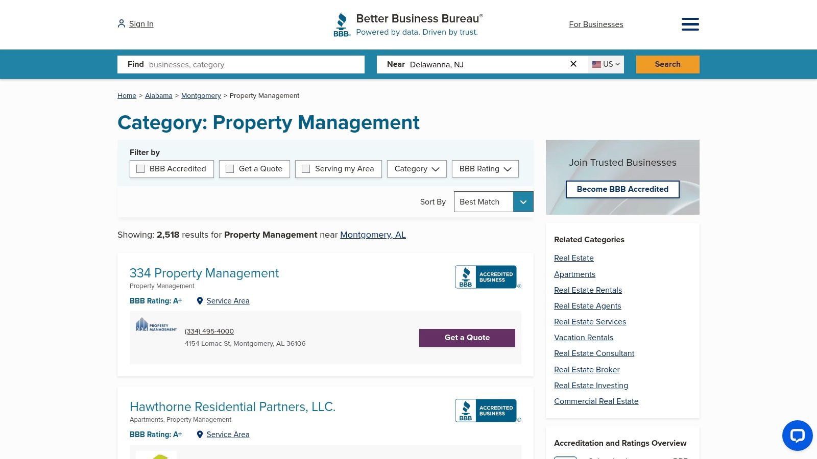 BBB Directory: Property Management near Montgomery, AL
