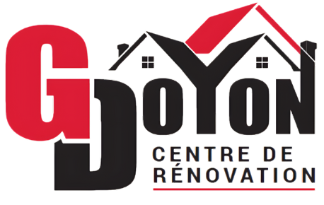 Logo with letters G and D overlapping and stylized house roof above the word 'JOON' and text 'CENTRE DE IMMOBILIER' below.
