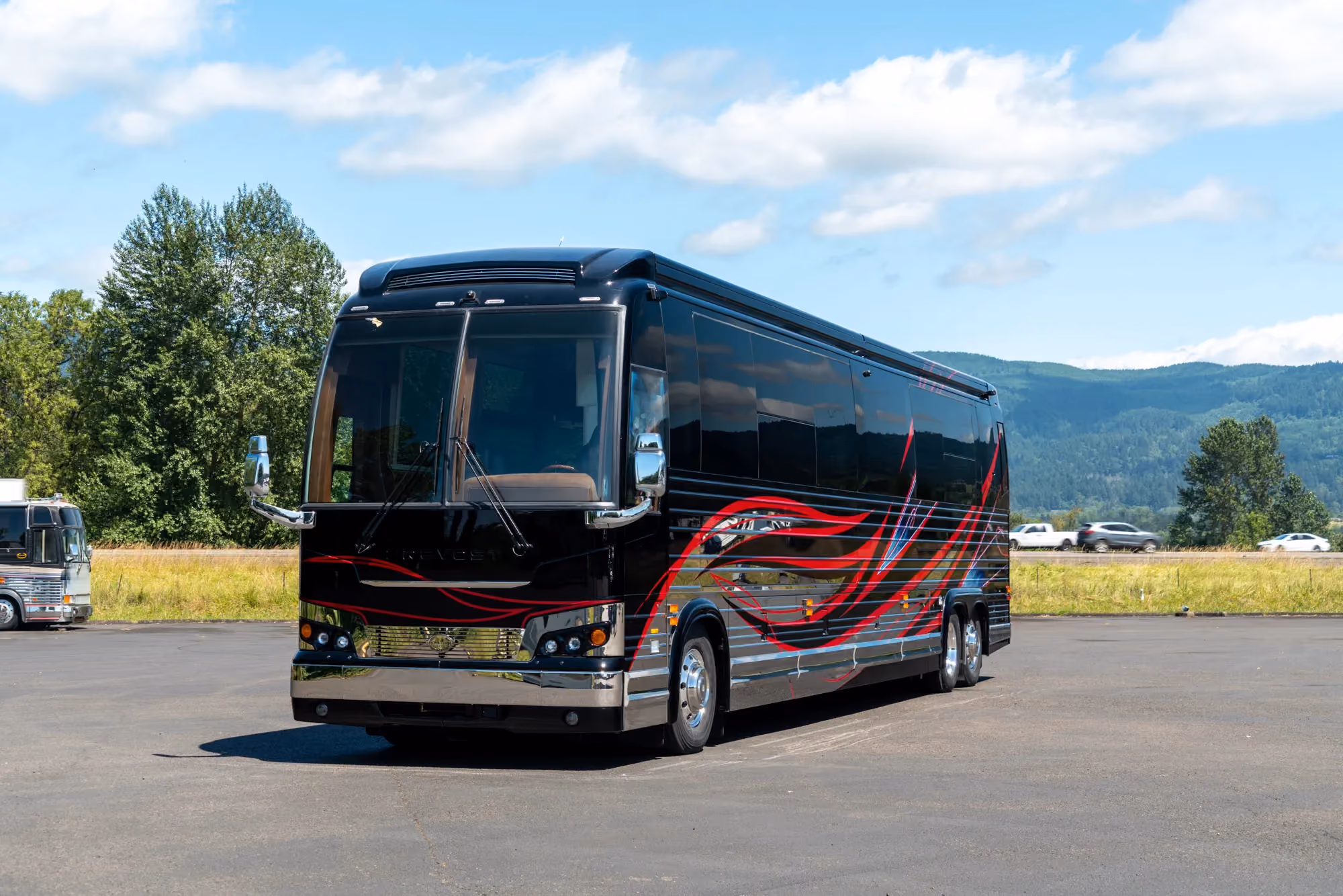 Interior craftsmanship and material detail in 2021 Marathon Coach 1325