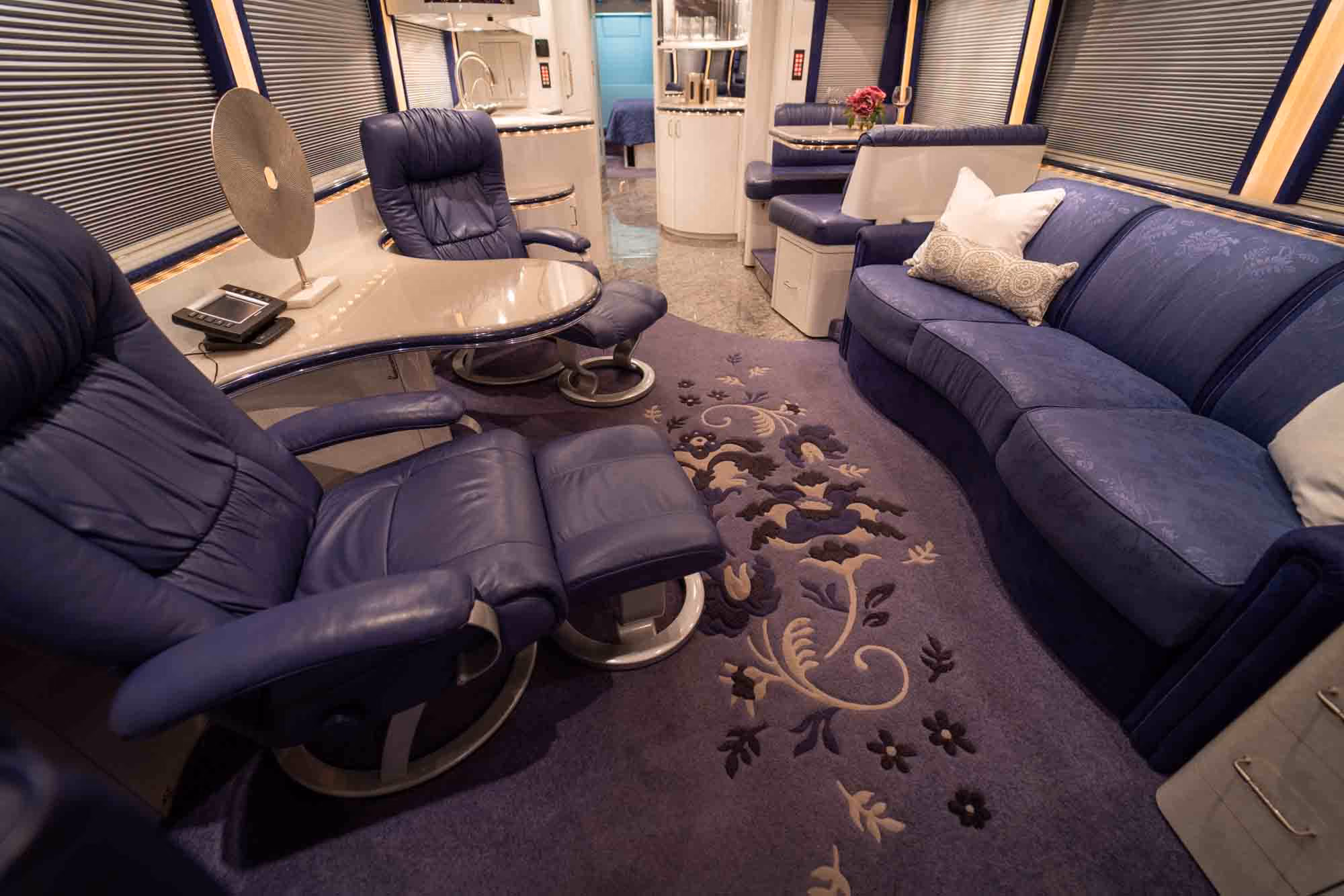 Interior fixture and hardware detail in Marathon Coach 1038