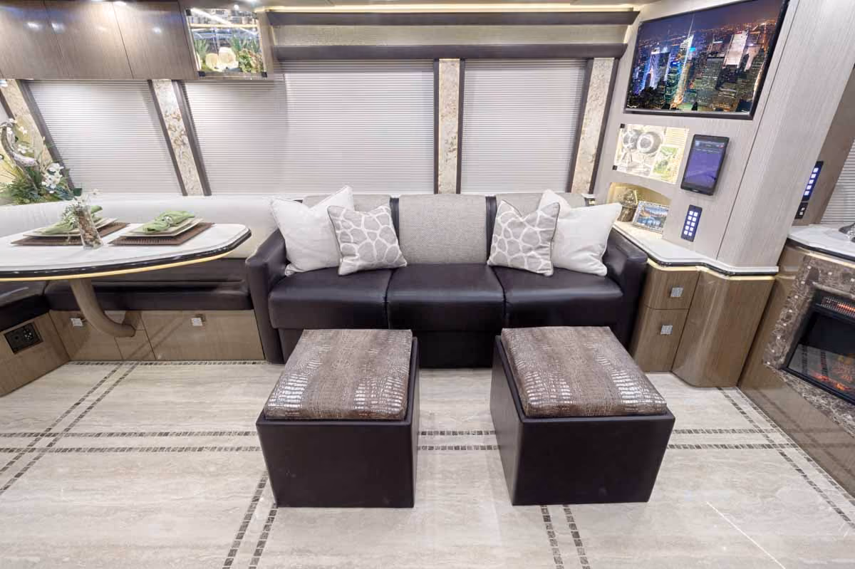 Interior overview of Marathon Coach 1245