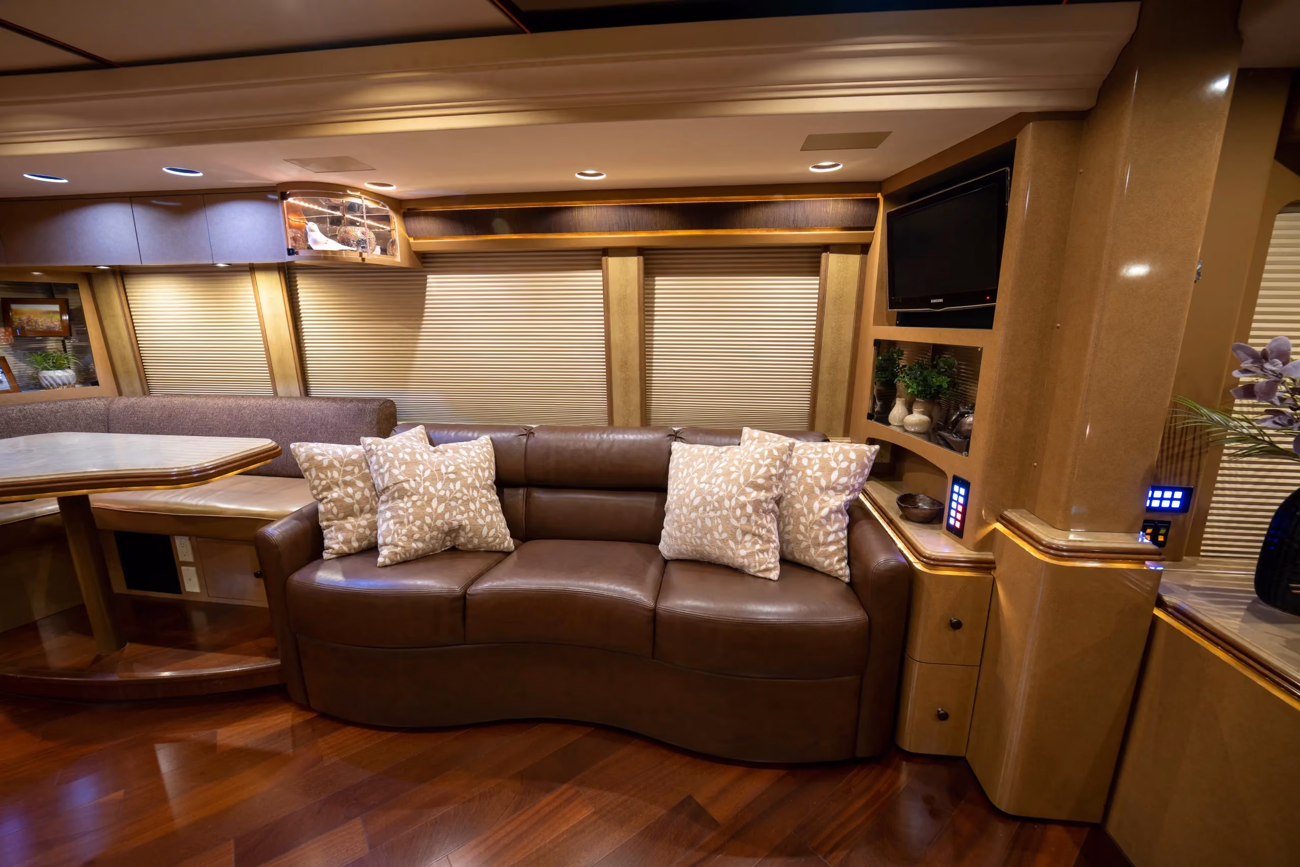 Interior living area of Marathon Coach 1176