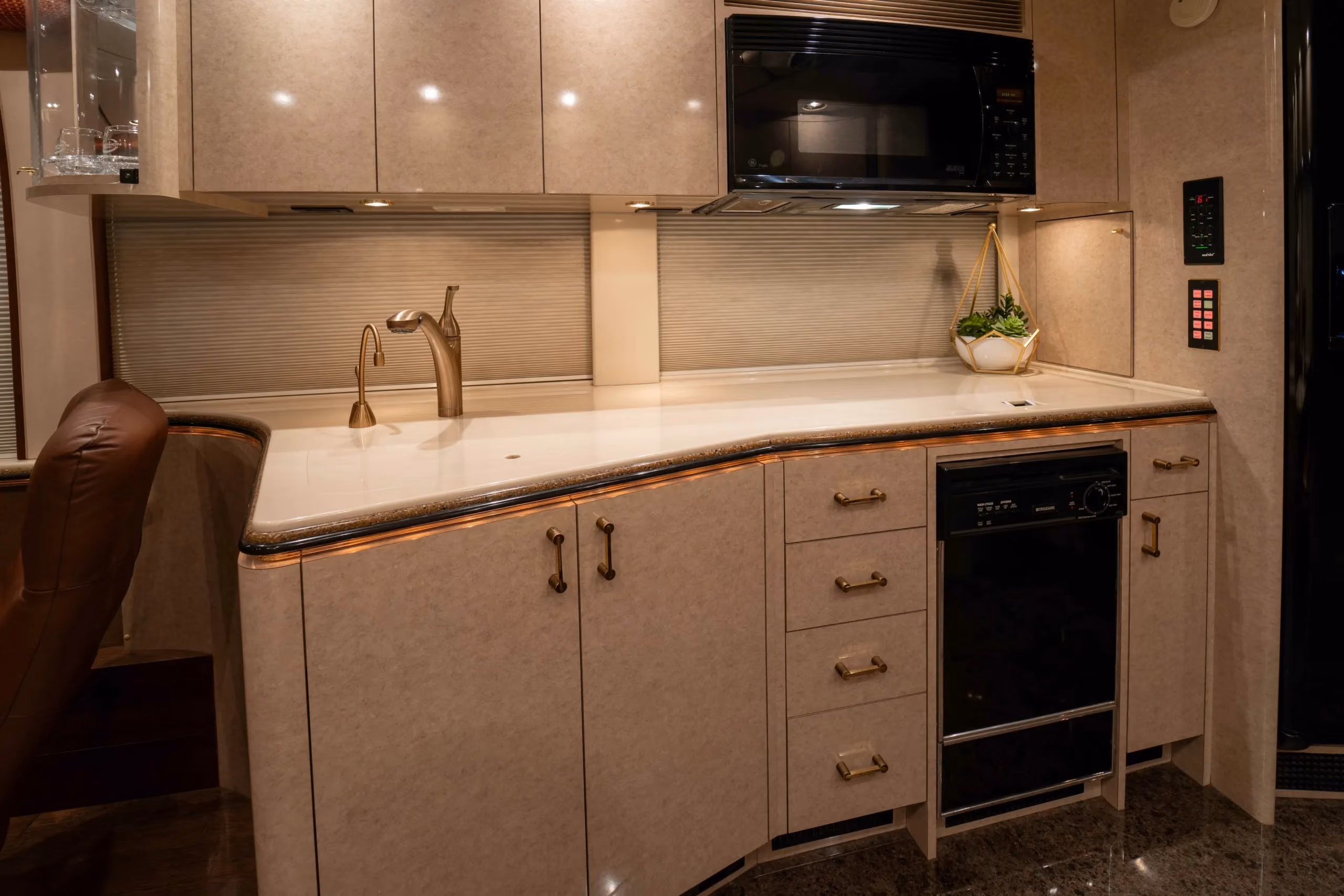 Galley countertop in Marathon Coach 0713