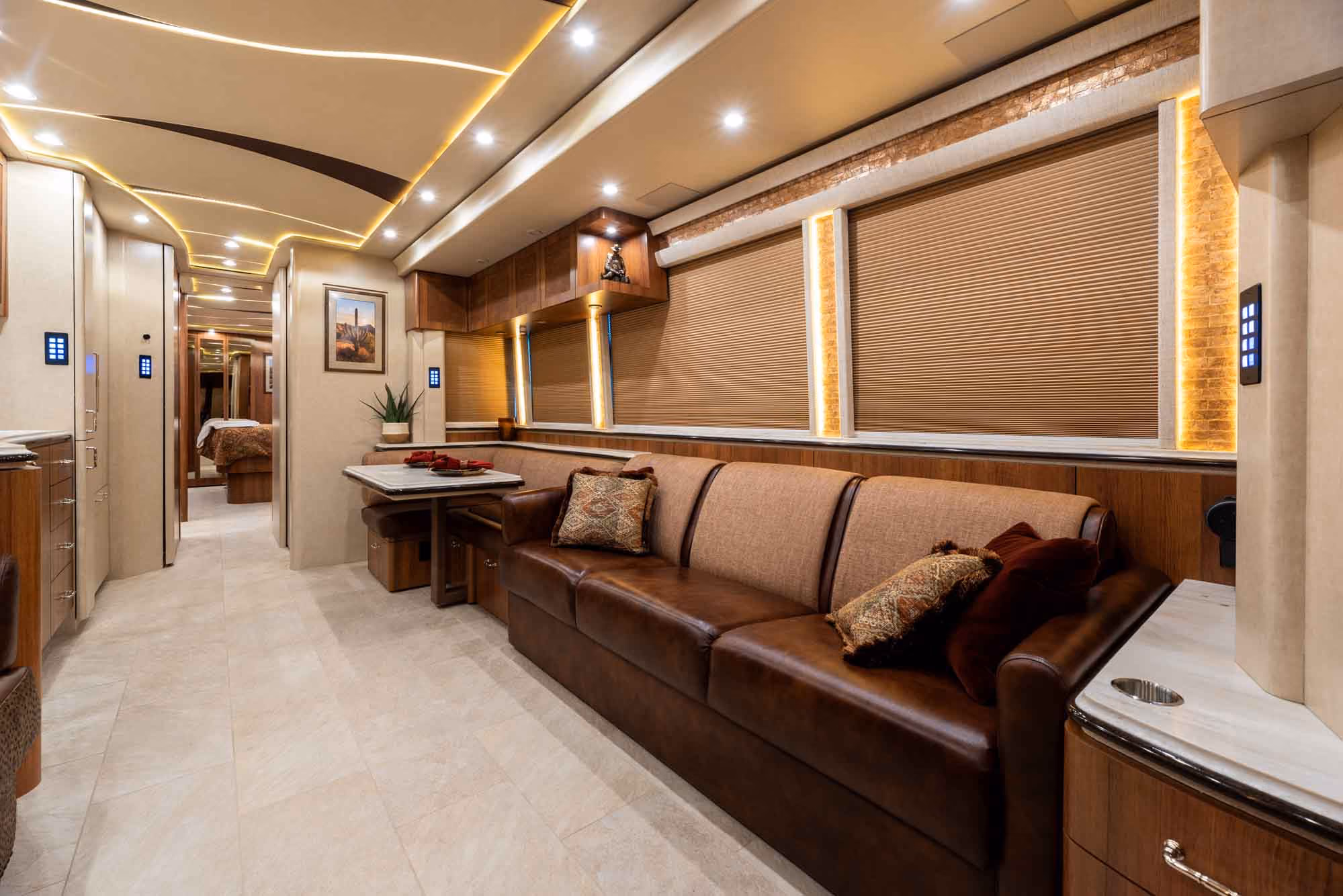 Interior overview of Marathon Coach 1350