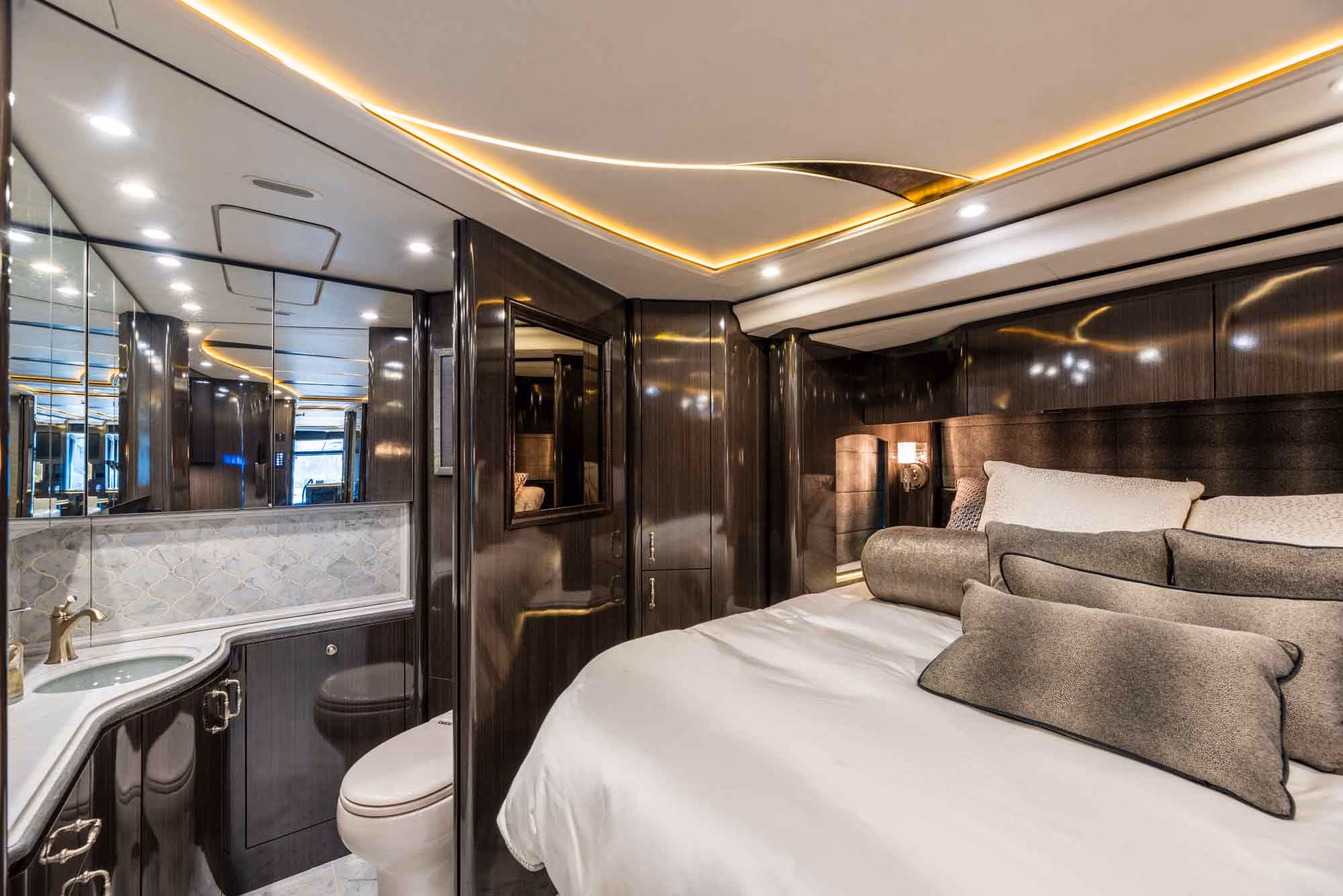 Interior driver area of Marathon Coach 1321