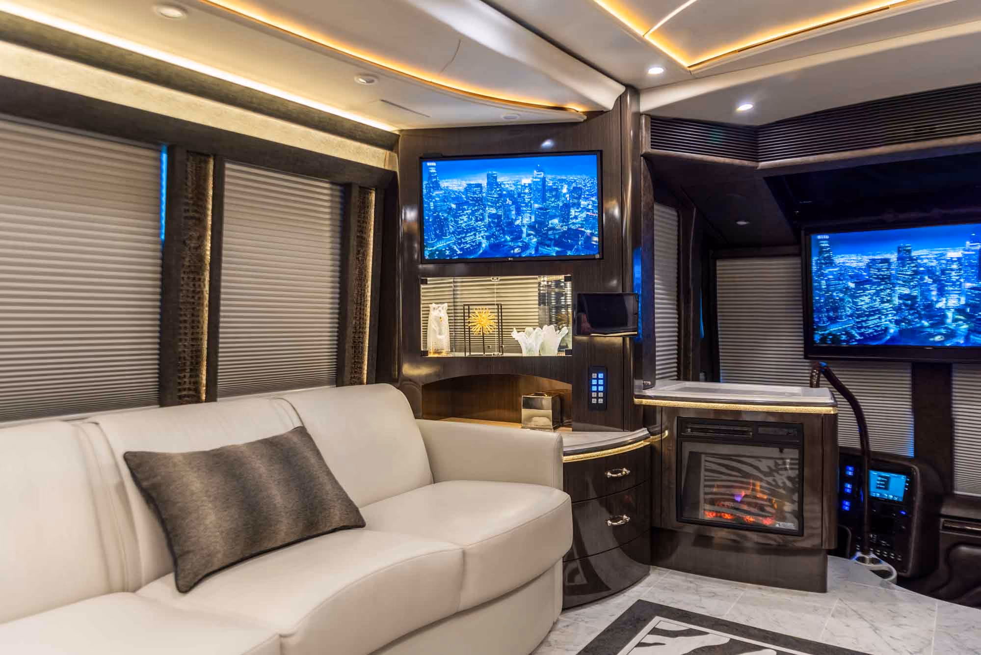 Interior trim and finish close-up in Marathon Coach 1321