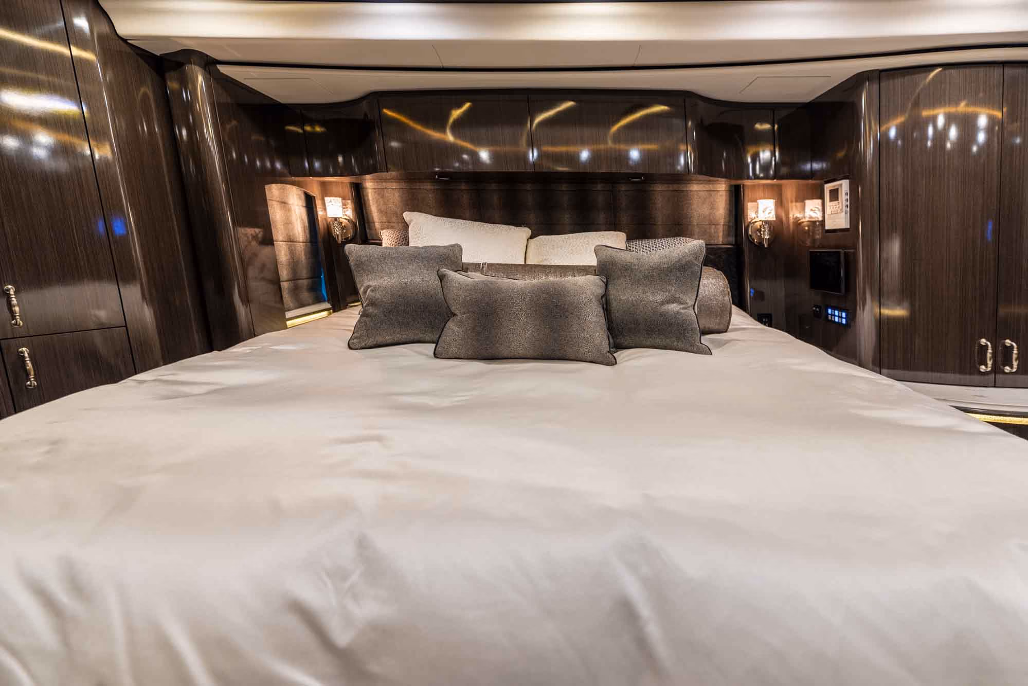 Interior surface and finish detail in Marathon Coach 1321
