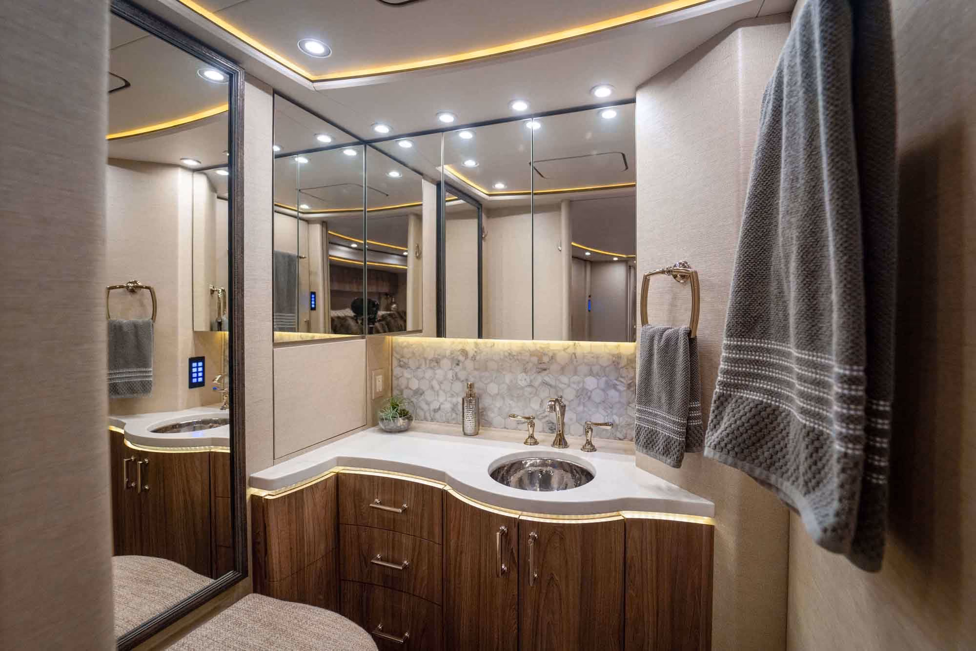Interior driver area of Marathon Coach 1287