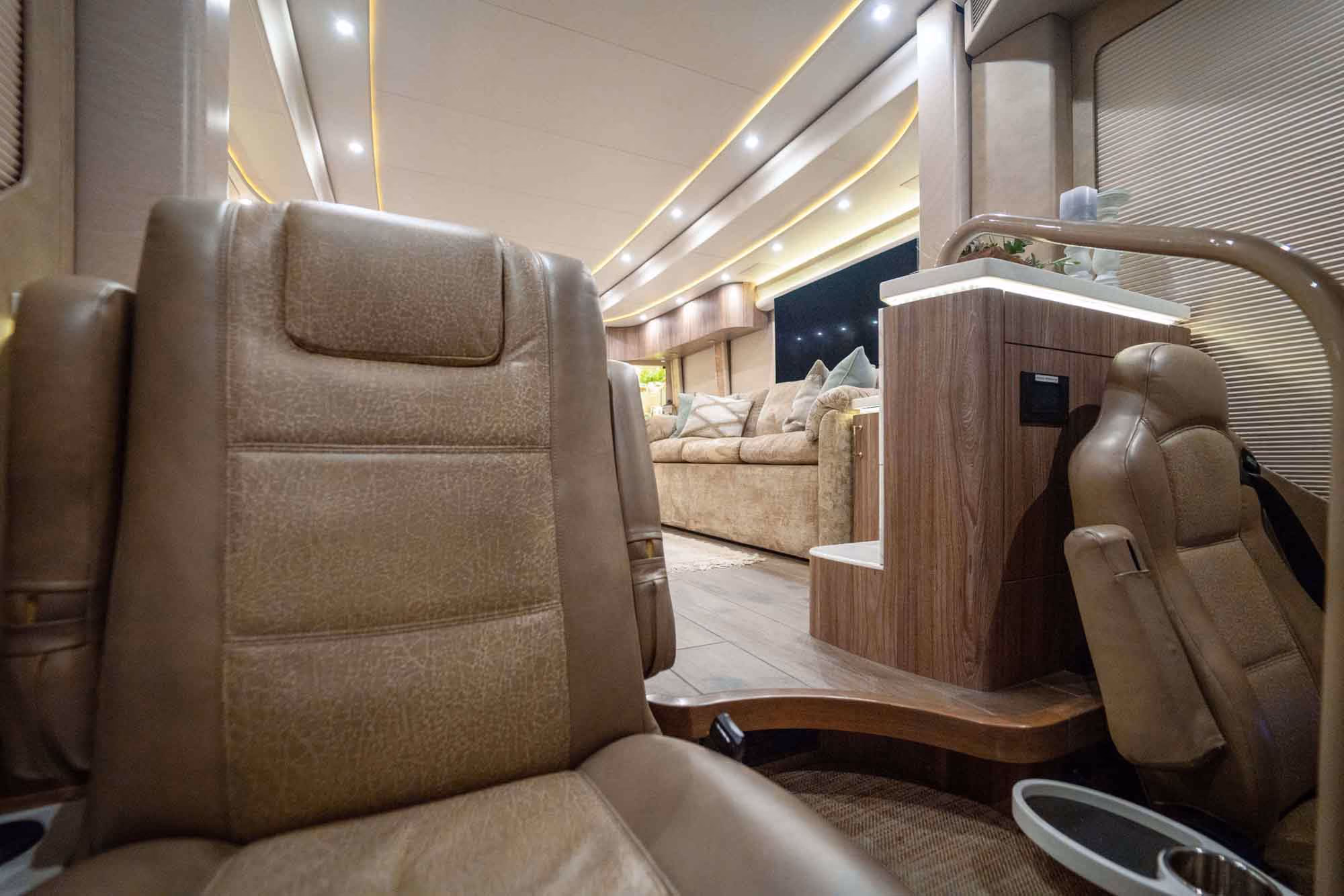 Interior bedroom finish detail in Marathon Coach 1287