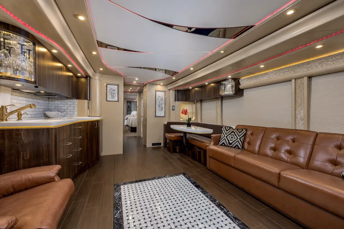 Interior overview of Marathon Coach 1258