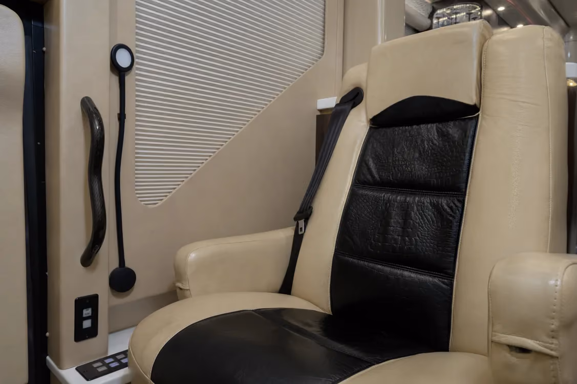 Interior cockpit of Marathon Coach 1258