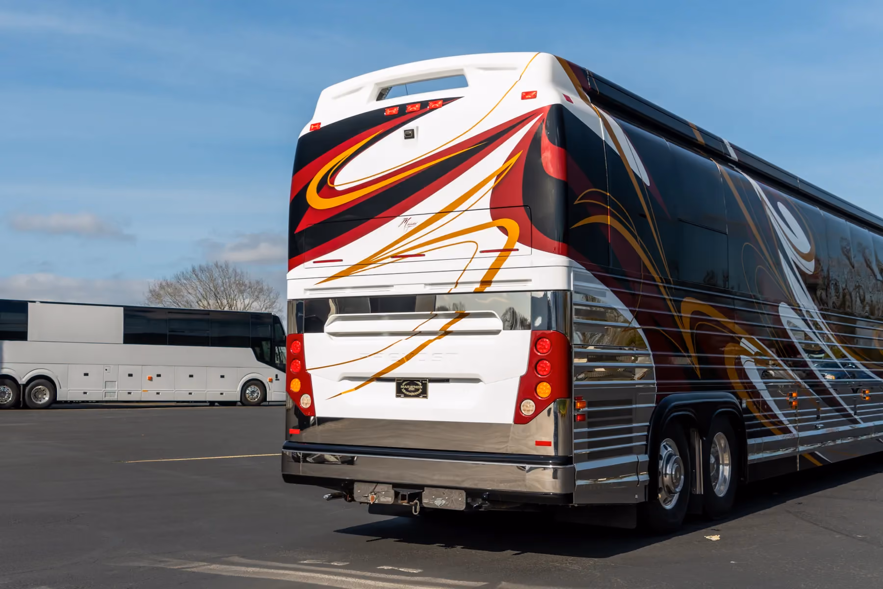 Interior upholstery and material close-up in Marathon Coach 1225
