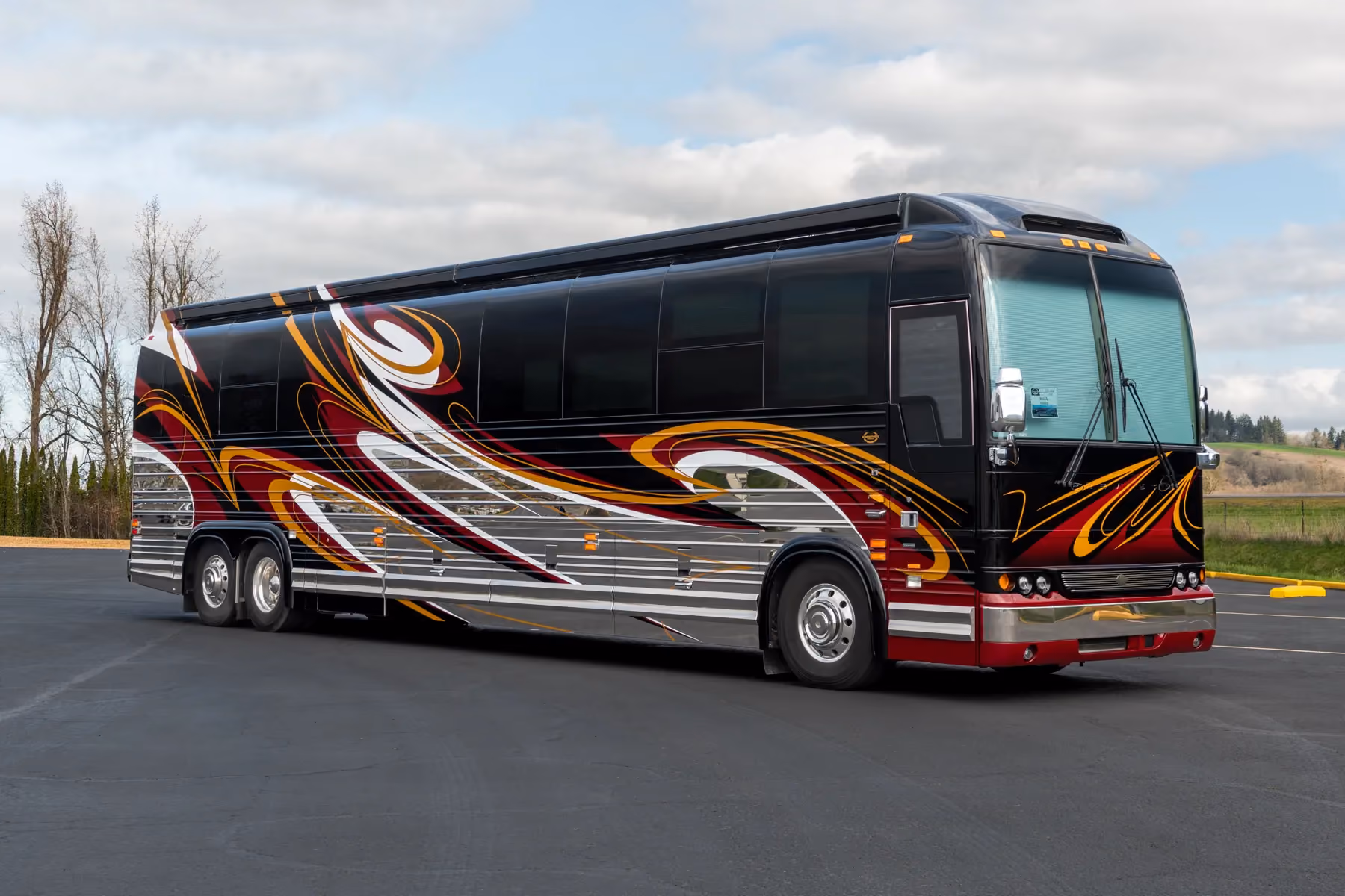 Exterior glamour shot of 2016 Marathon Coach 1225 on Prevost X3-45 chassis