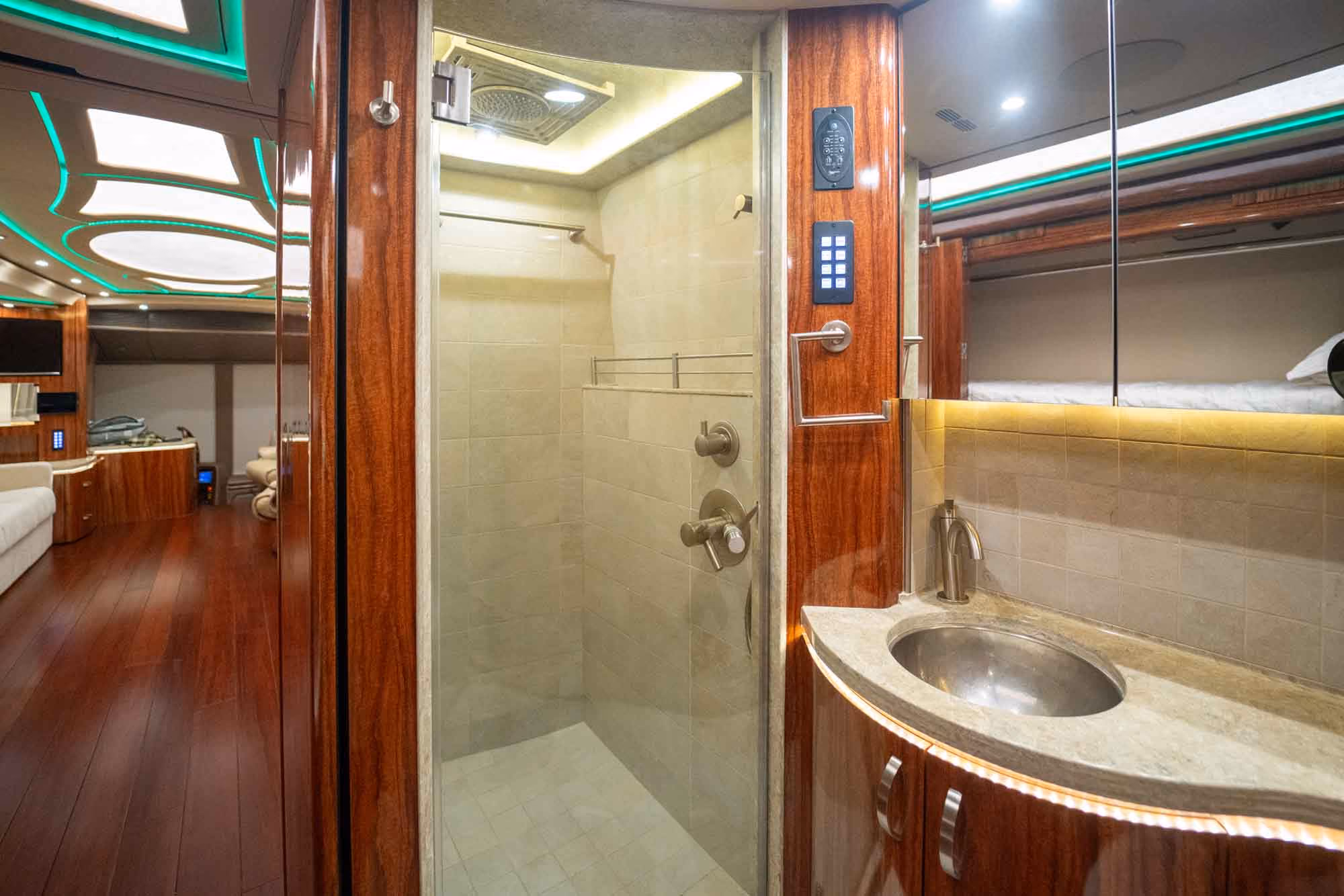 Interior closet and wardrobe in Marathon Coach 1253