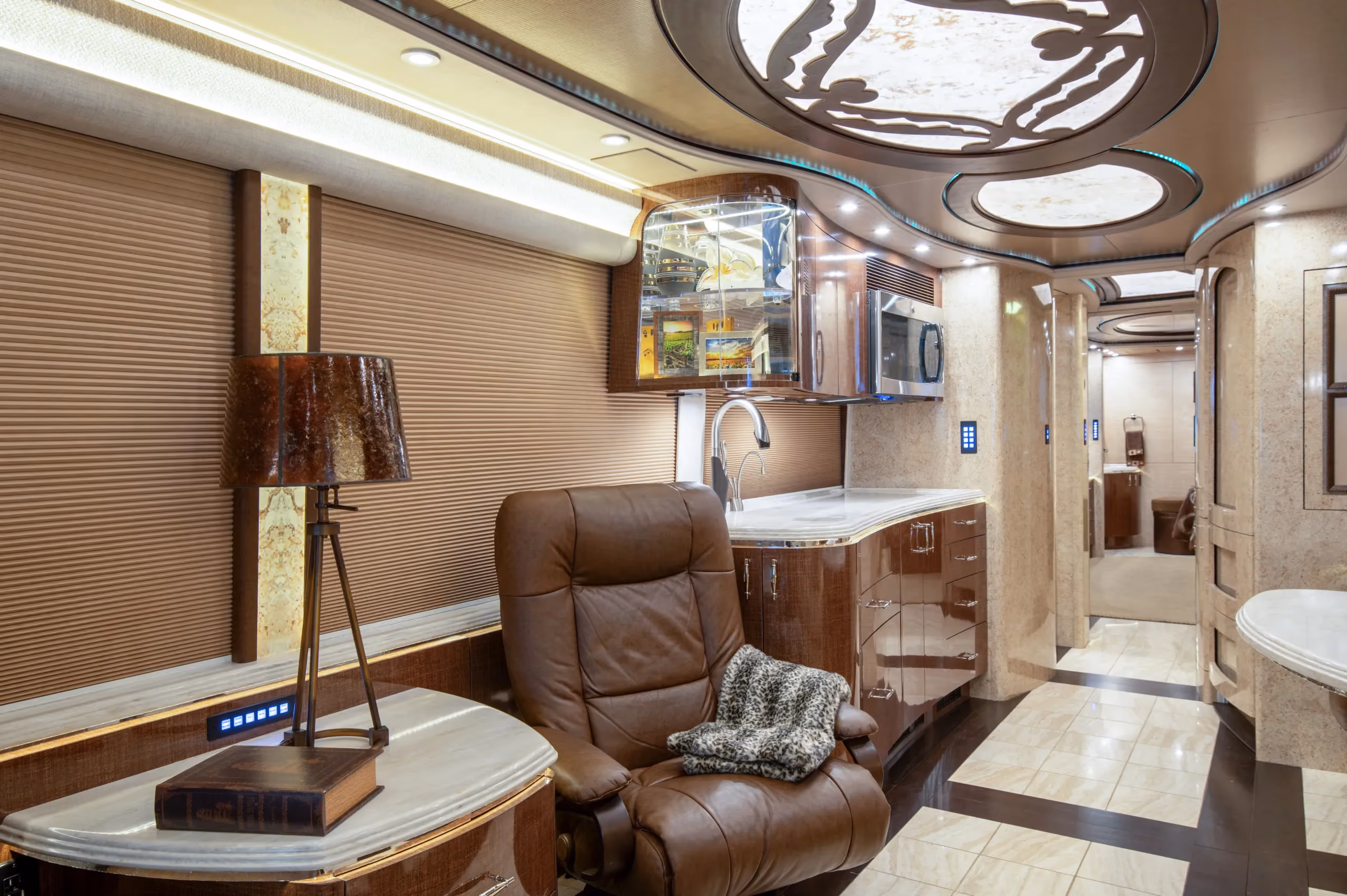 Interior overview of Marathon Coach 1219