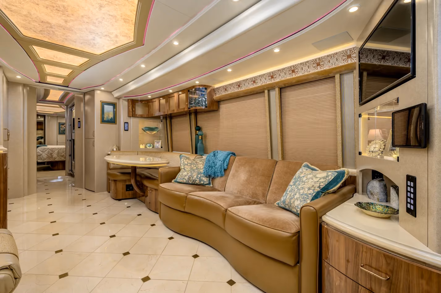 Interior overview of Marathon Coach 1288