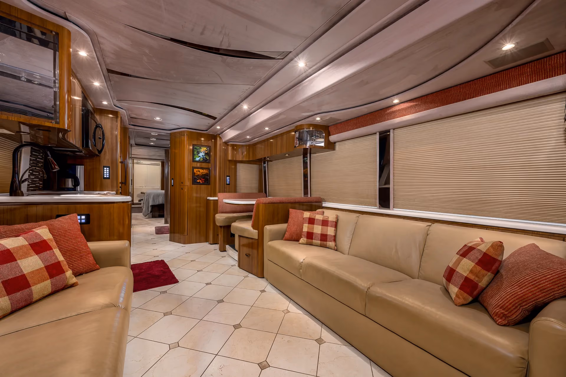 Interior overview of Marathon Coach 1208