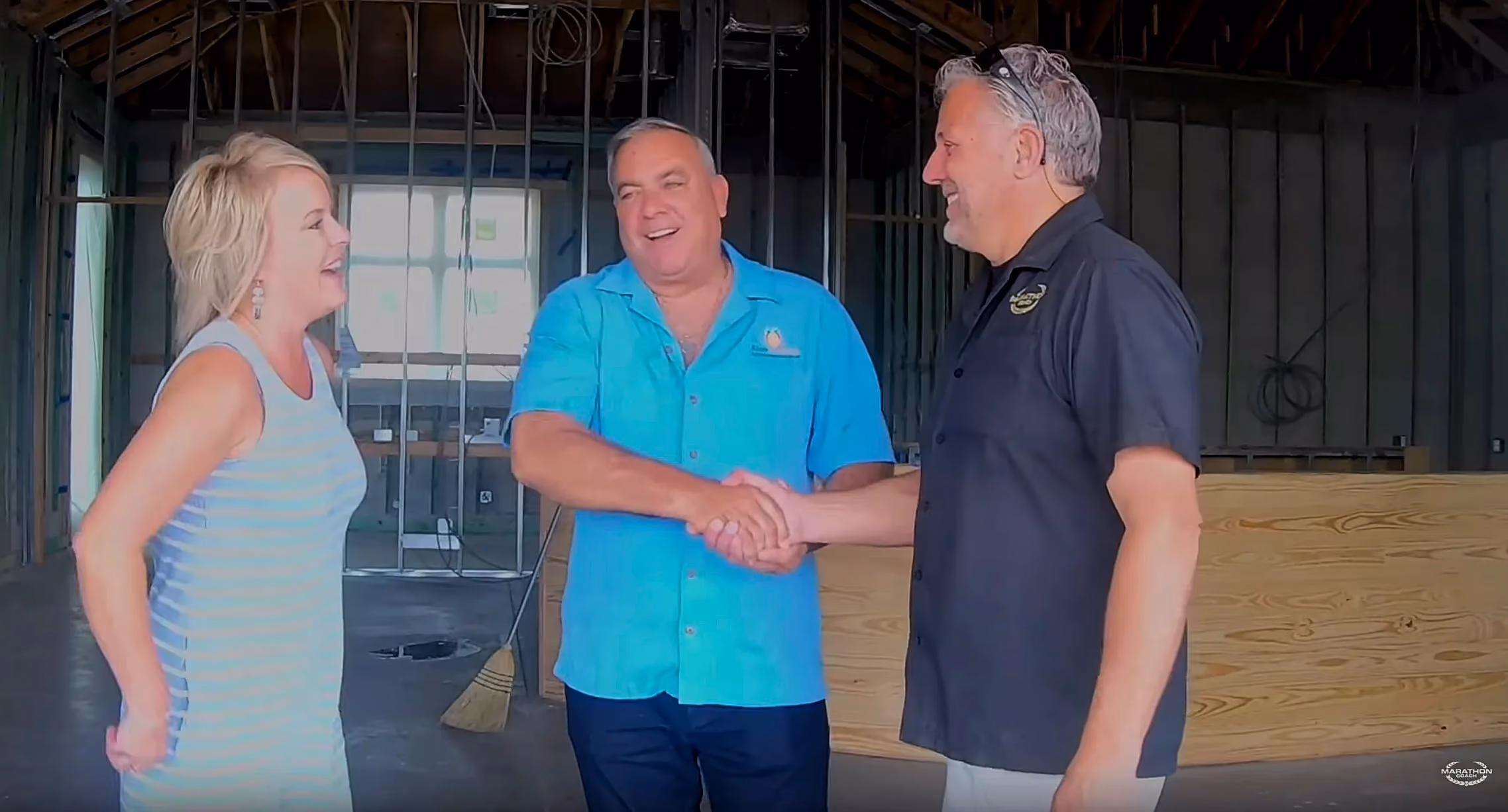 Randy and Dawn catching up with Rick Smith, designer and owner of RiverLandings