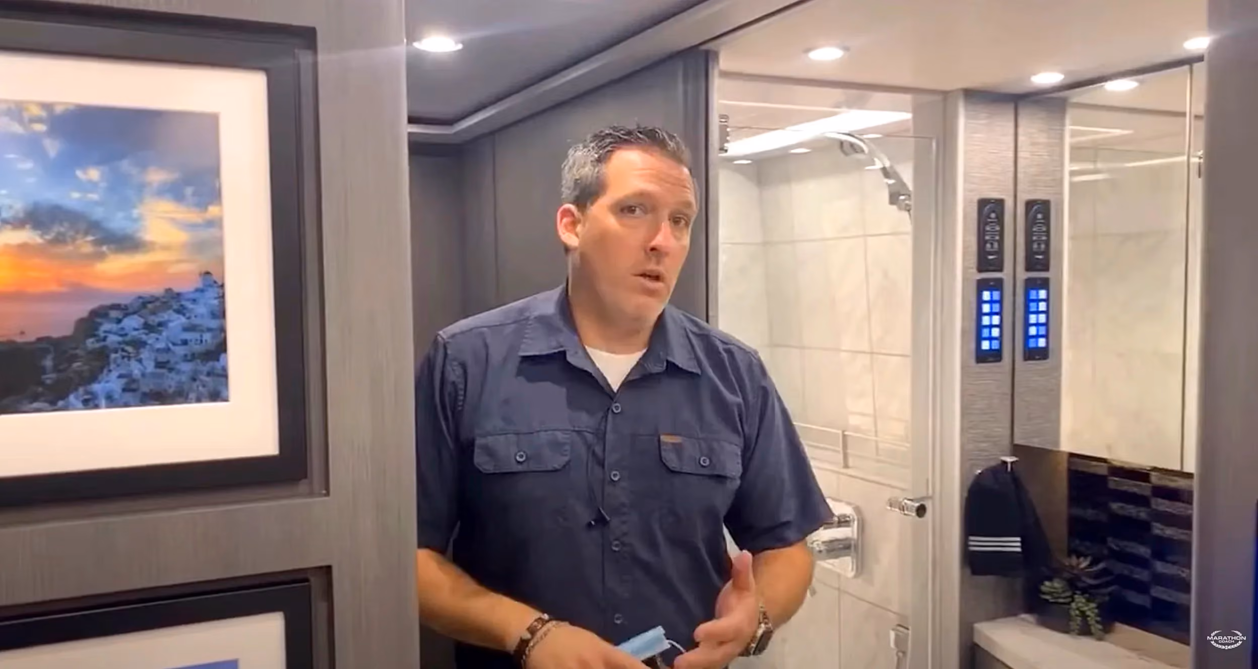 Mal Williams giving a tour of 2021 Marathon Show Coach #1333