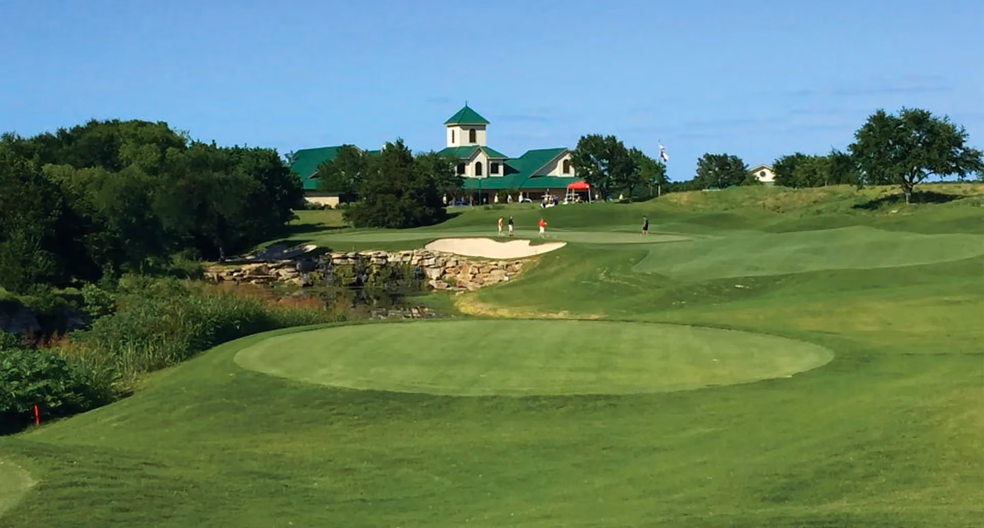 The 186-yard, par-3 11th hole at Gentle Creek Golf Course in Prosper, Texas