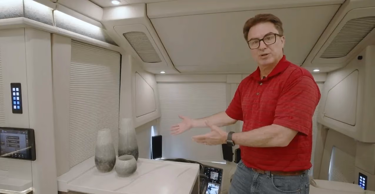 Jay Graham Shows Off the Prevost H3-45 Relocated Ports and Controls