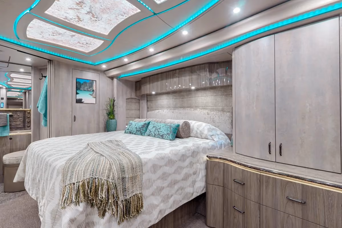 A custom Slumber Ease Mattress in a luxury Marathon Coach