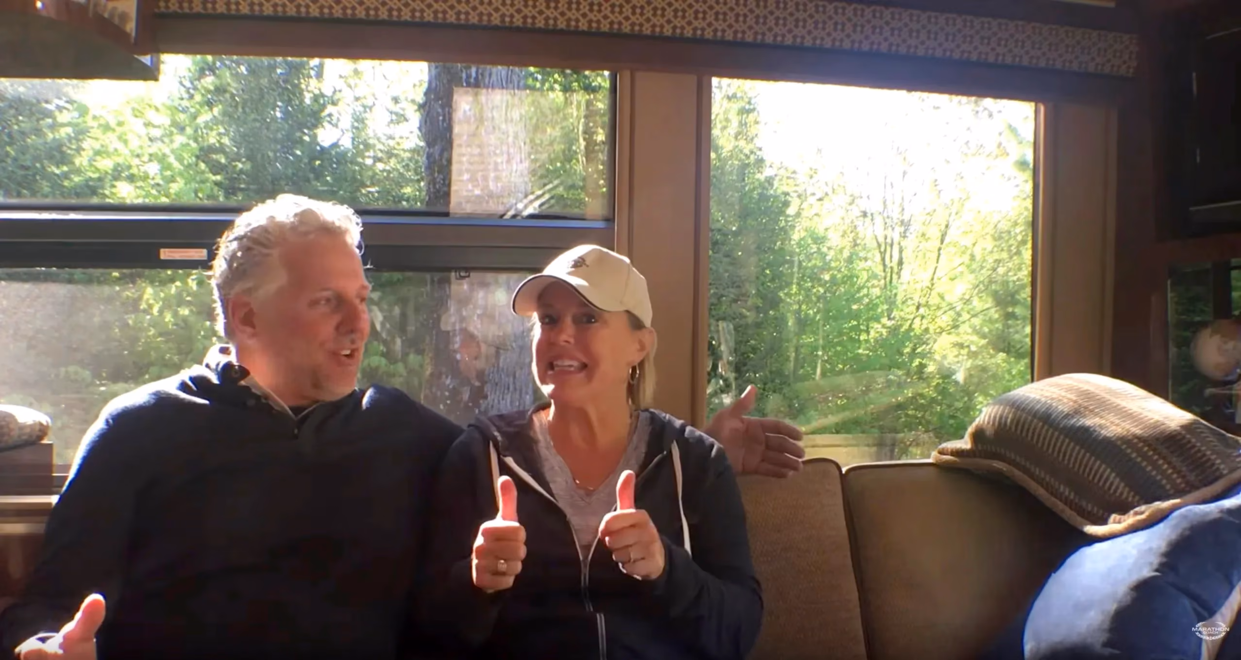 Randy & Dawn in A Marathon Coach at Hearthside Grove motorcoach resort in Petoskey, MI