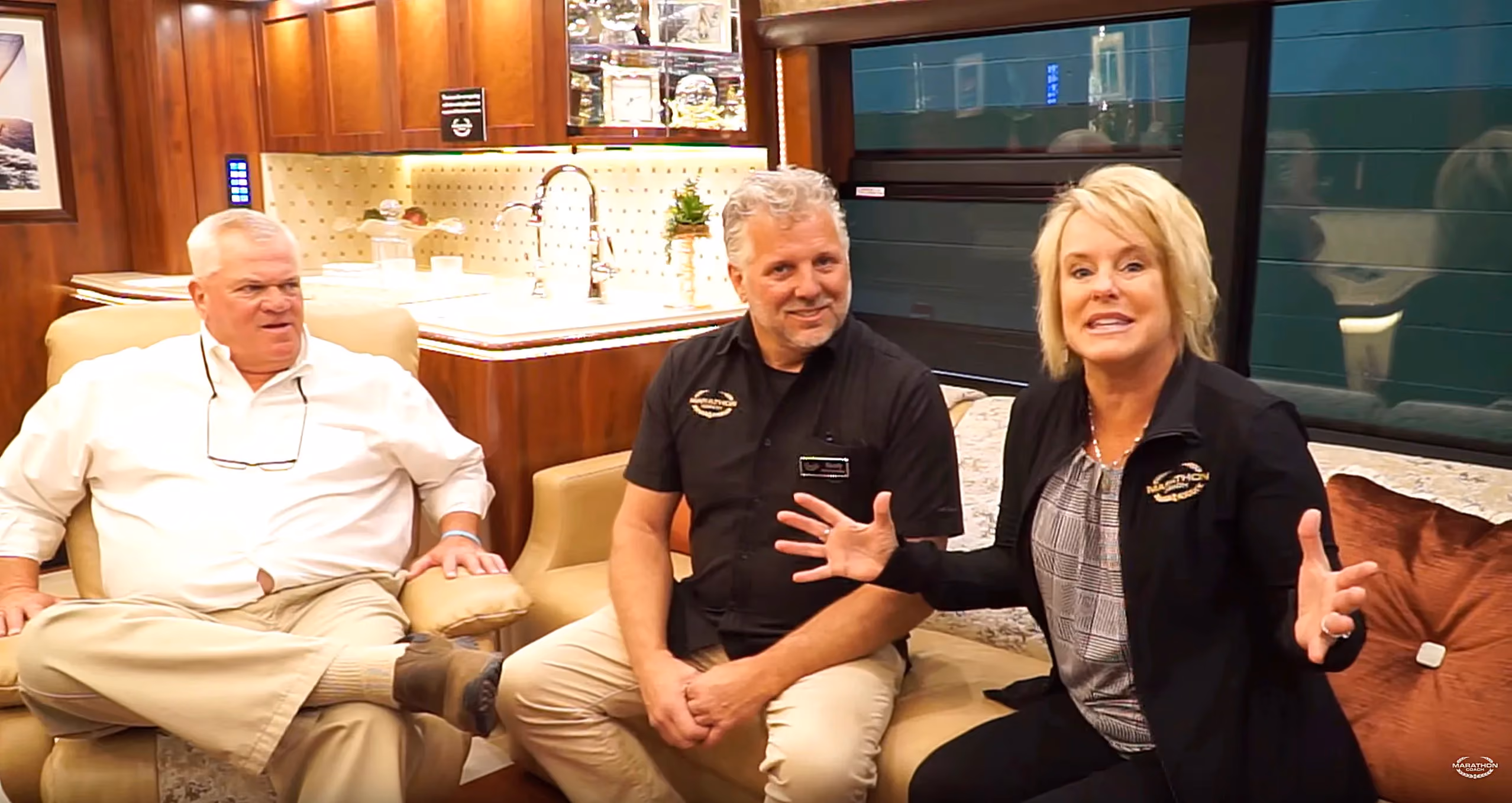 Randy and Dawn sit down in a luxury RV with show organizer Jamie Bradford and discuss RV life