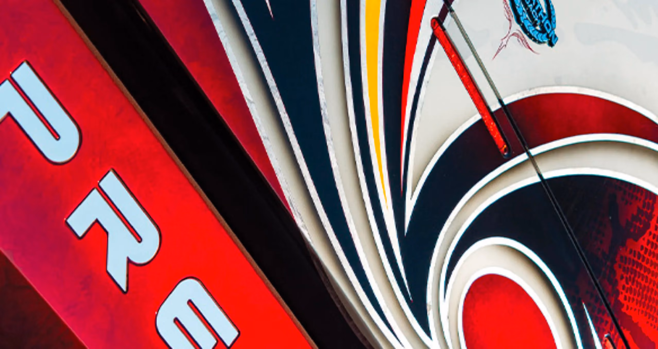 The elegant details of a paint scheme on a Marathon Coach