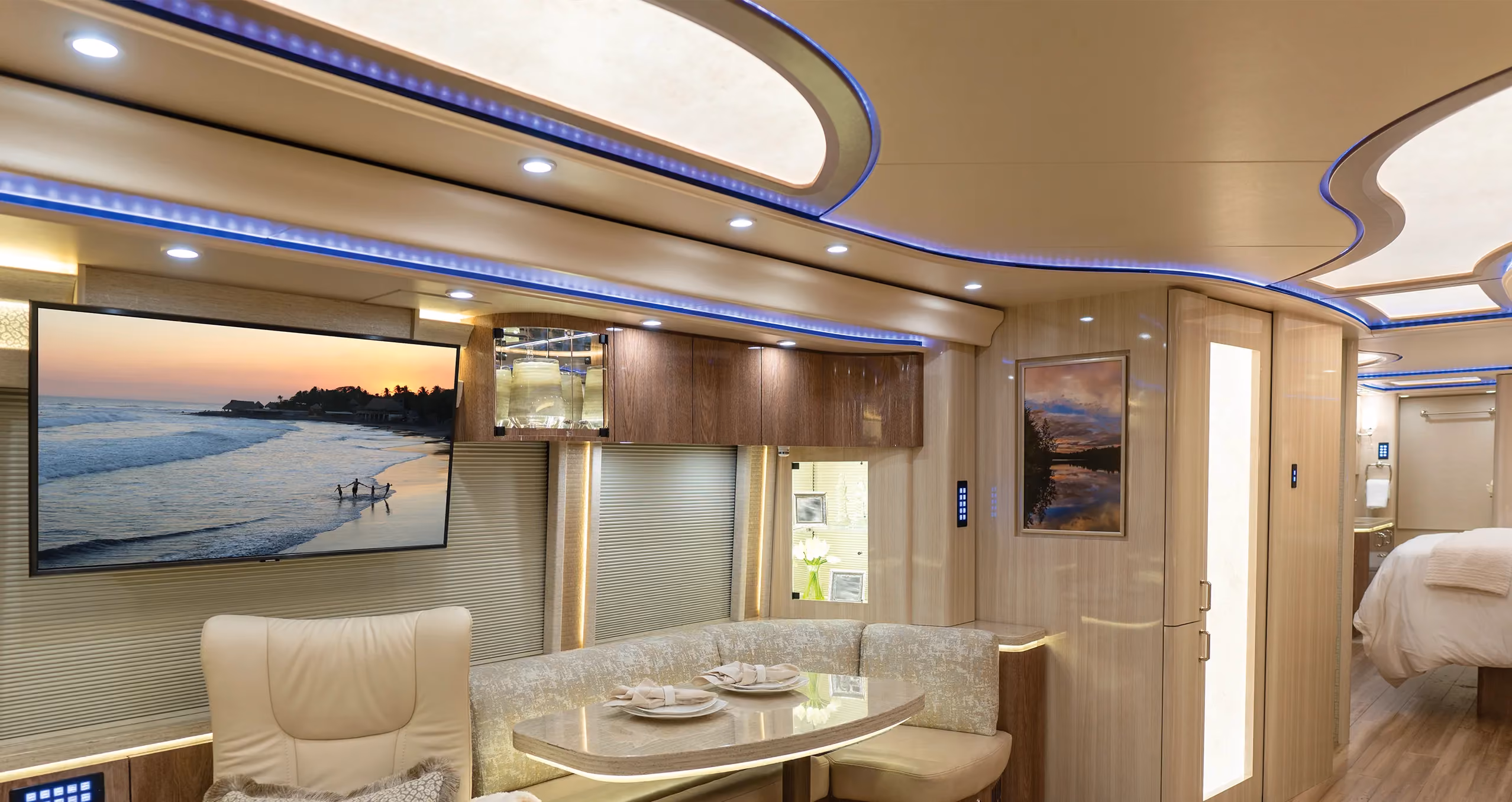 The luxurious interior features of a Marathon Coach