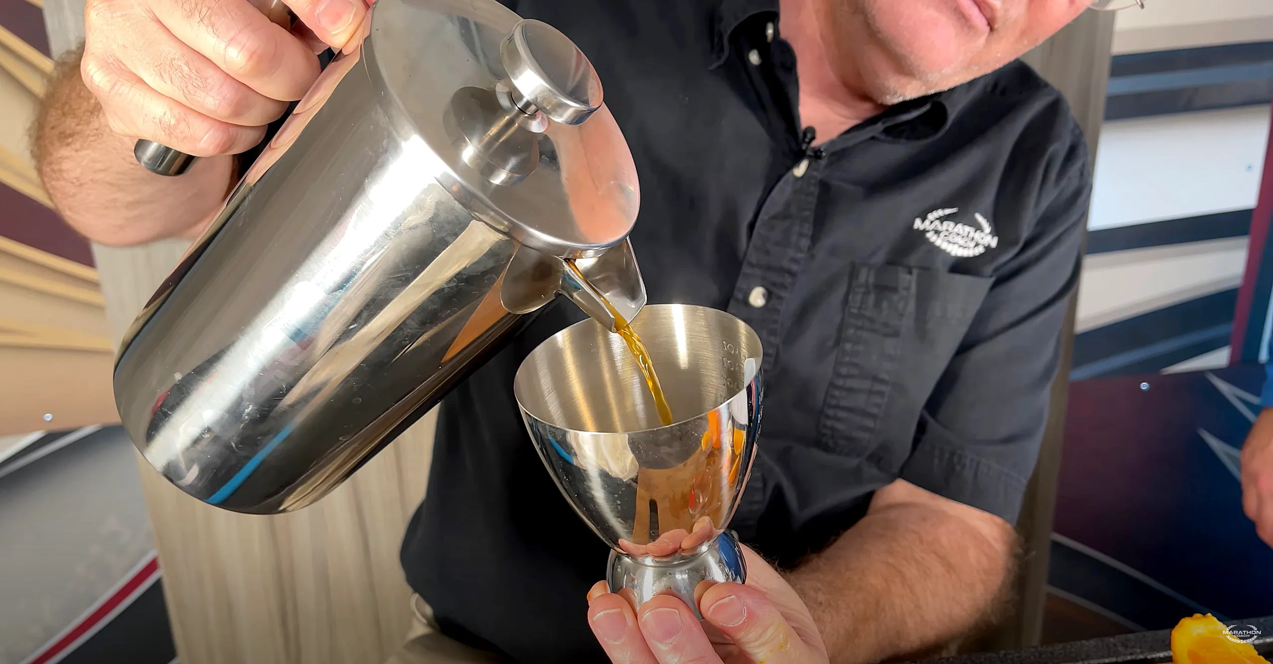 Mal Williams making a Spanish Coffee